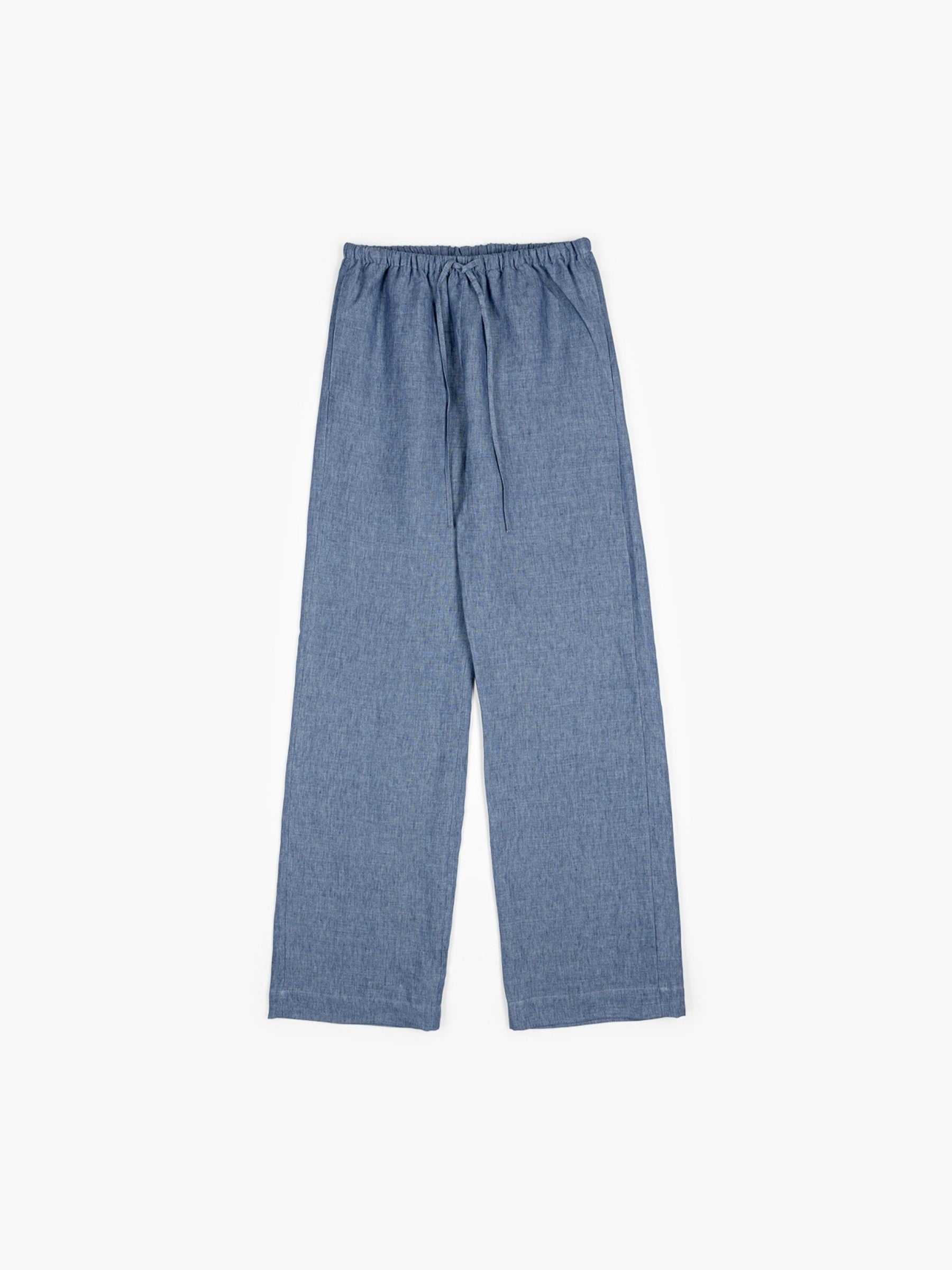 Rohe Wide Leg Pyjama Trousers Ocean Blue