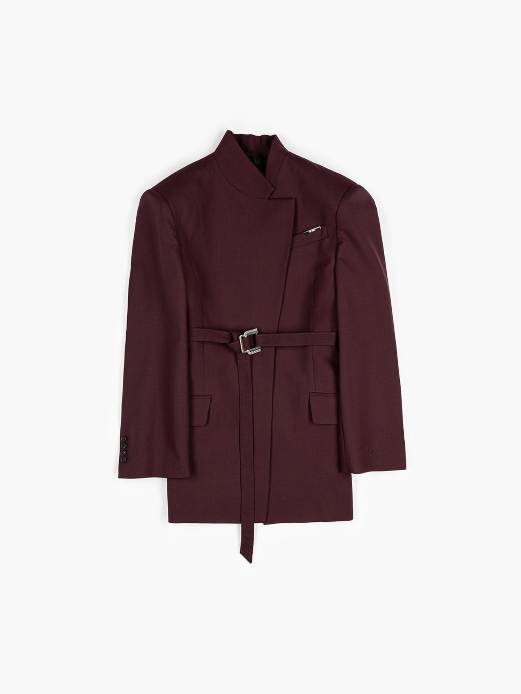 The Attico Belted Blazer Jacket Dark Grapes
