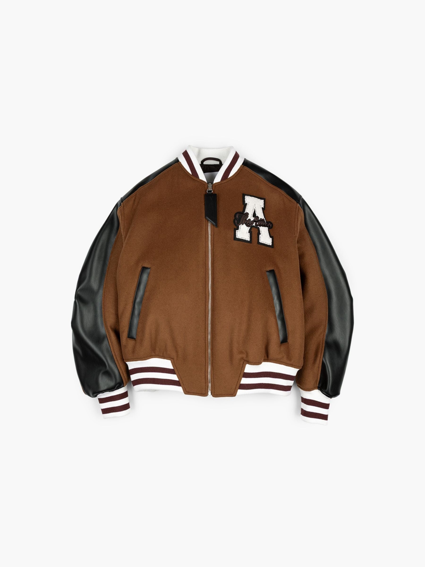 The Attico Twill Wool Bomber Patch Camel