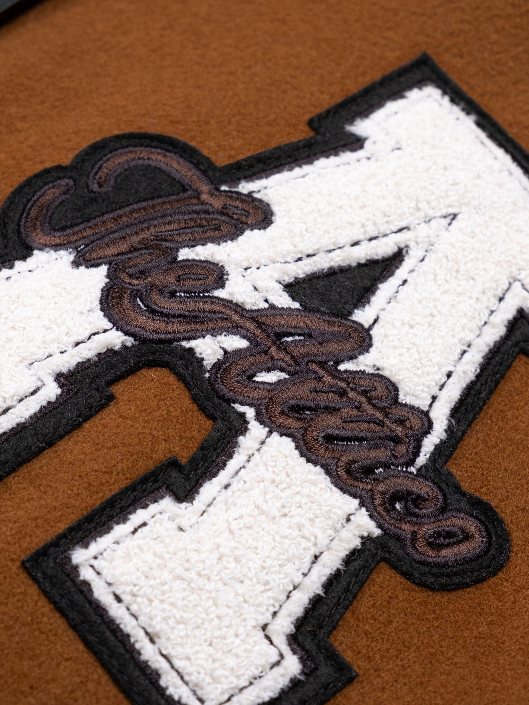 The Attico Twill Wool Bomber Patch Camel