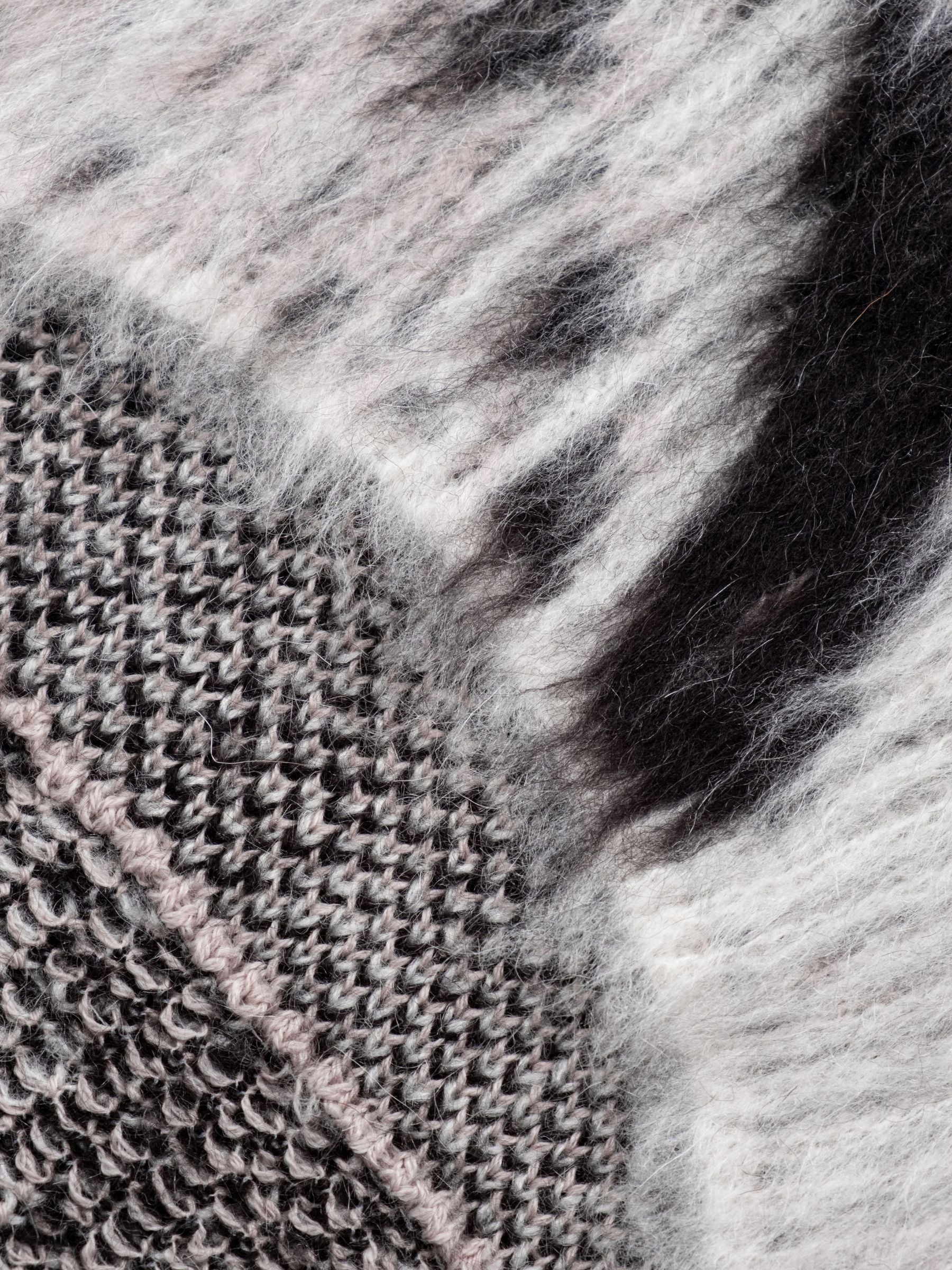 The Attico Brushed Python Wool Pullover White Black