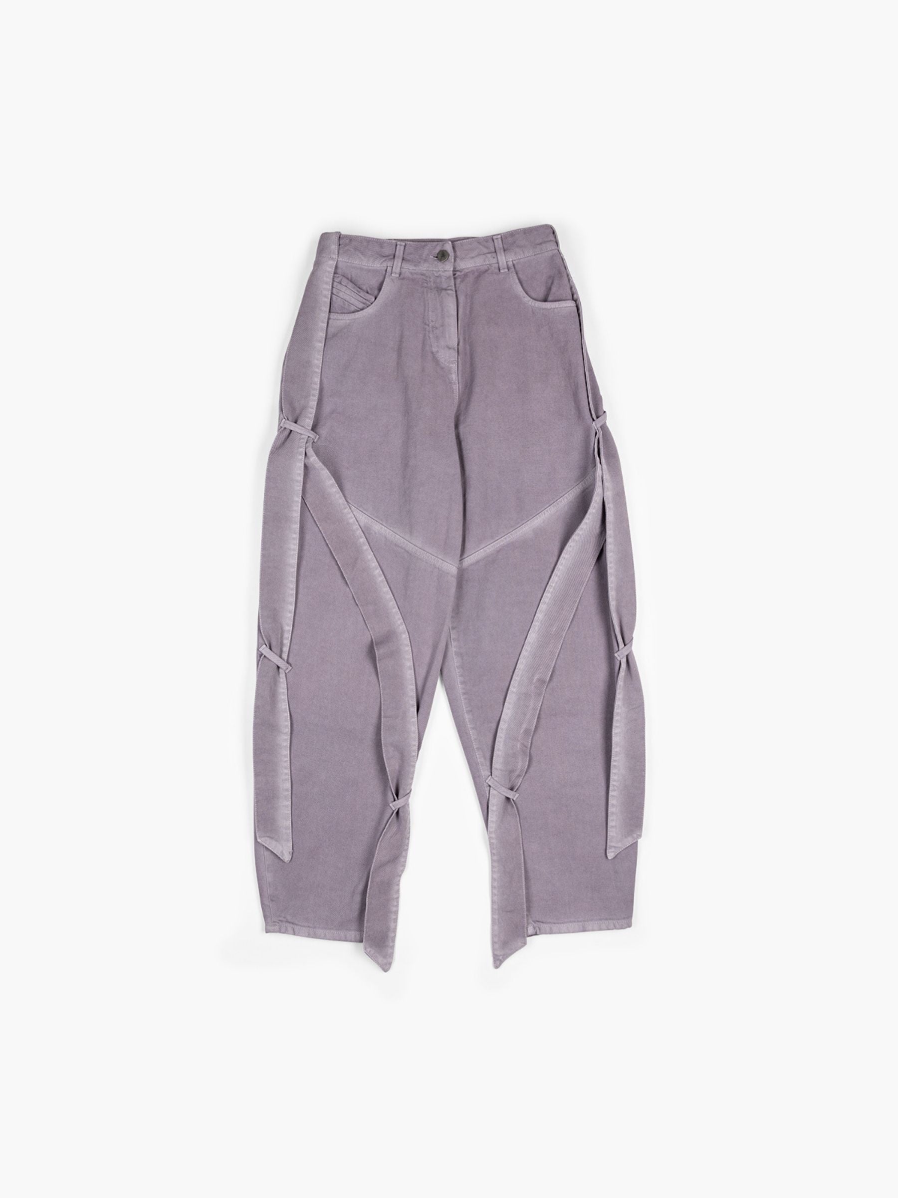 The Attico Denim Strap Pants Mauve Fade