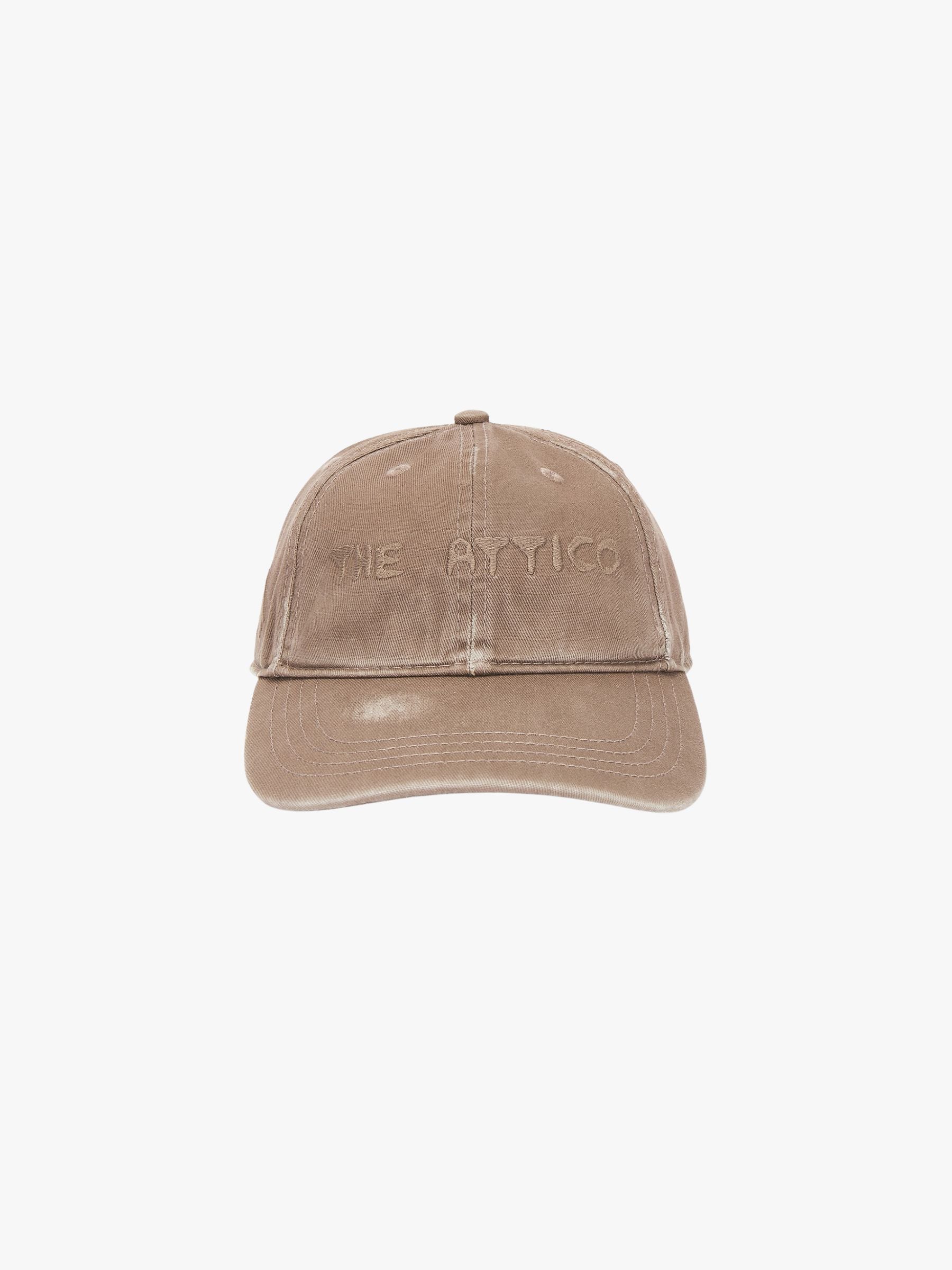 The Attico Logo Cap Embroidered Canvas Brown