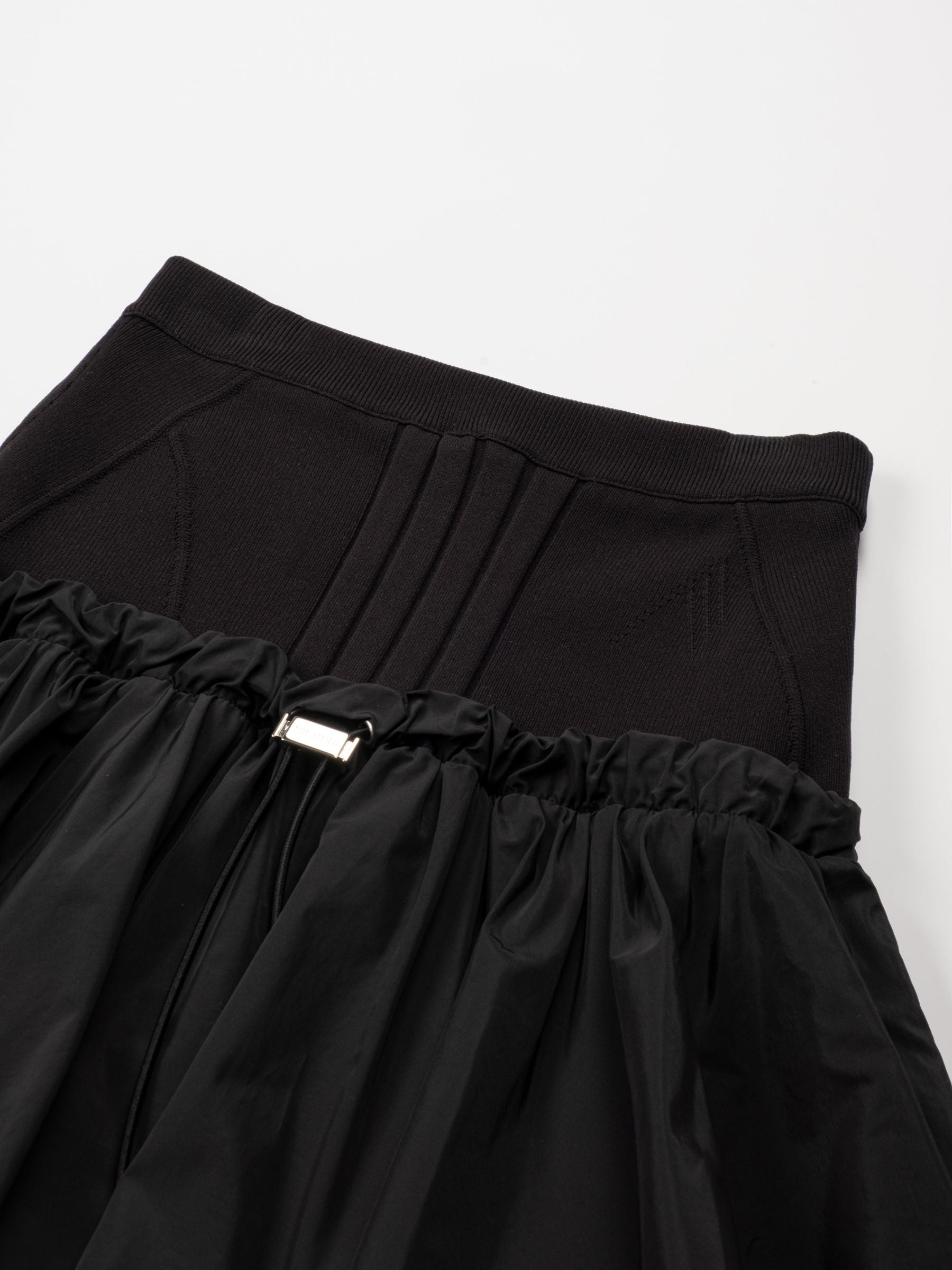 The Attico Double Layered Midi Skirt Black