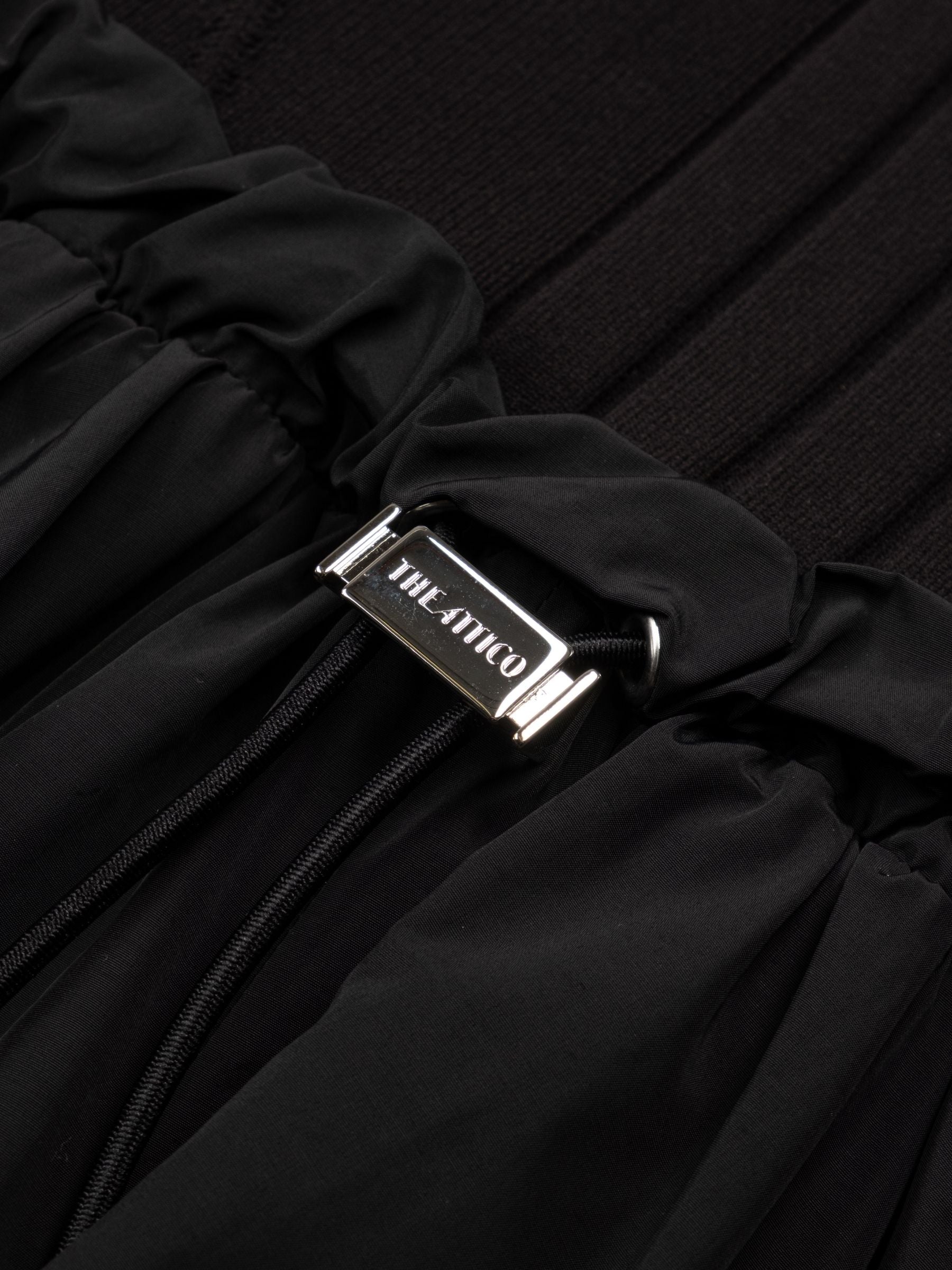 The Attico Double Layered Midi Skirt Black