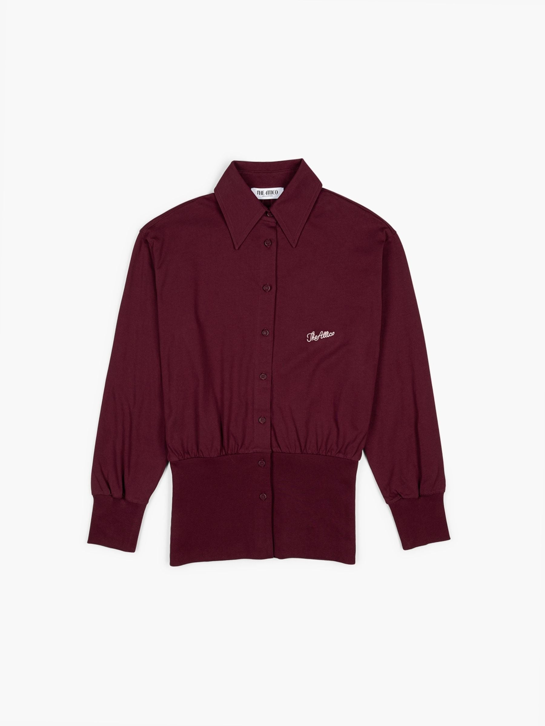 The Attico Logo Blouse Burgundy
