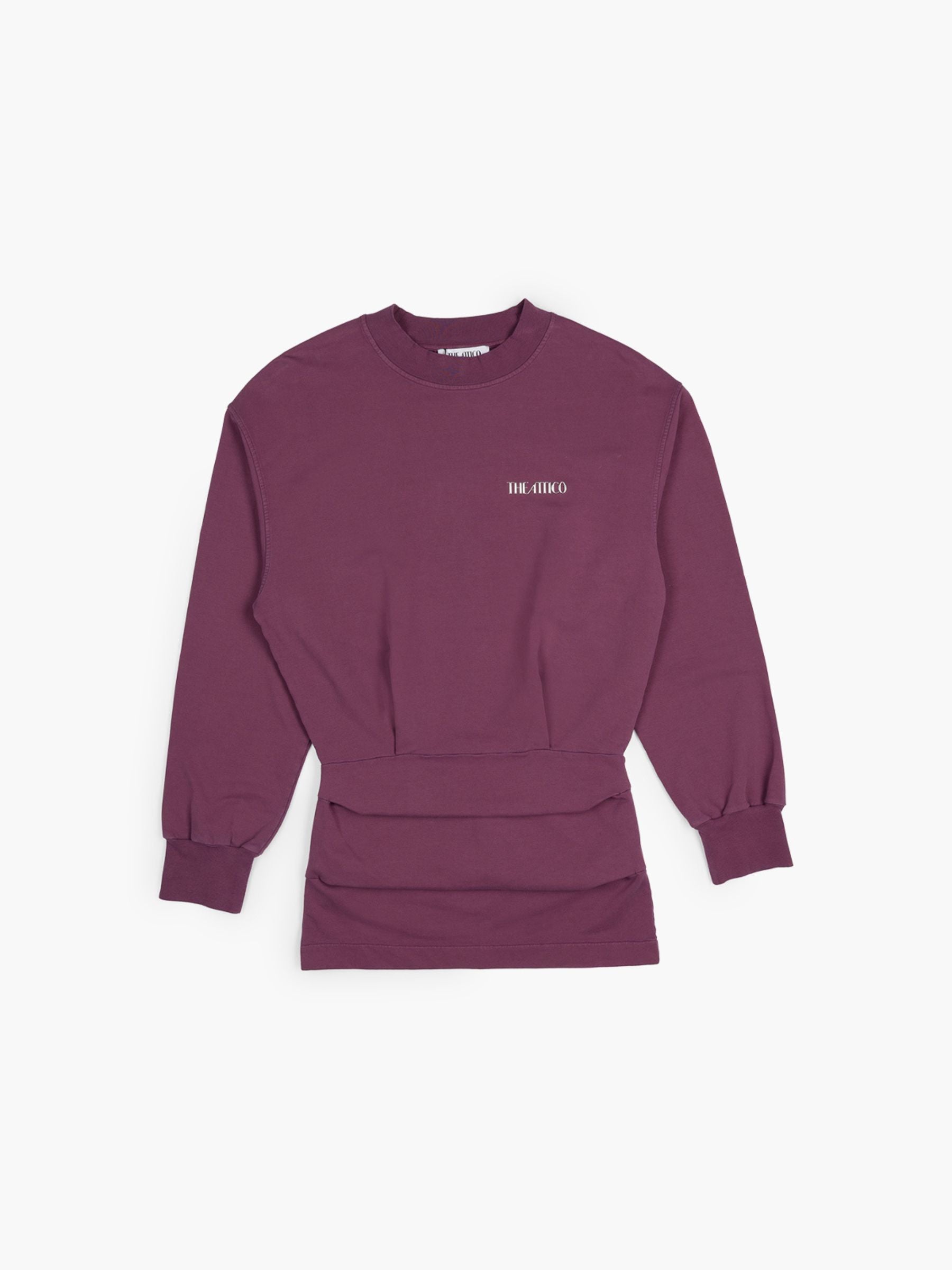 The Attico Mini American Fleece Dress Burgundy