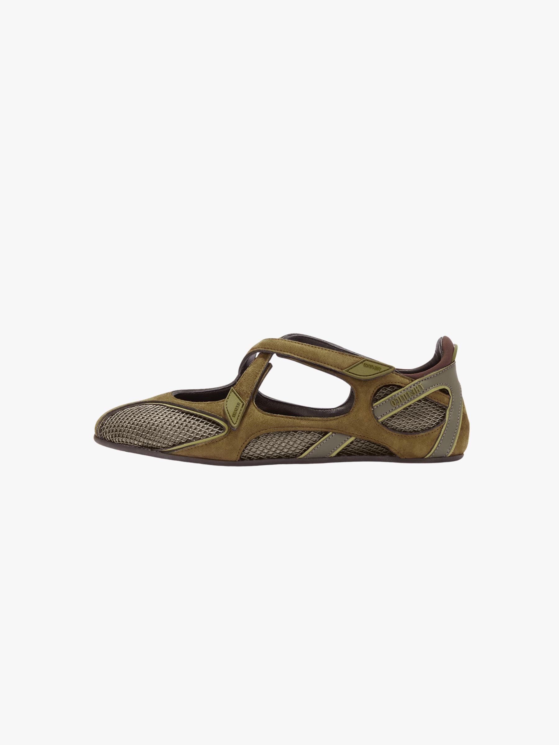 The Attico Nomad Ballerina Flat Military Green