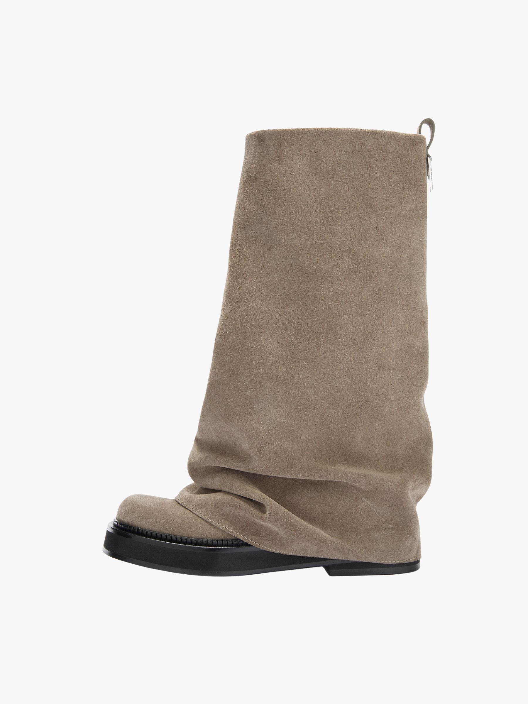 The Attico Robin Combat Suede Boot Taupe