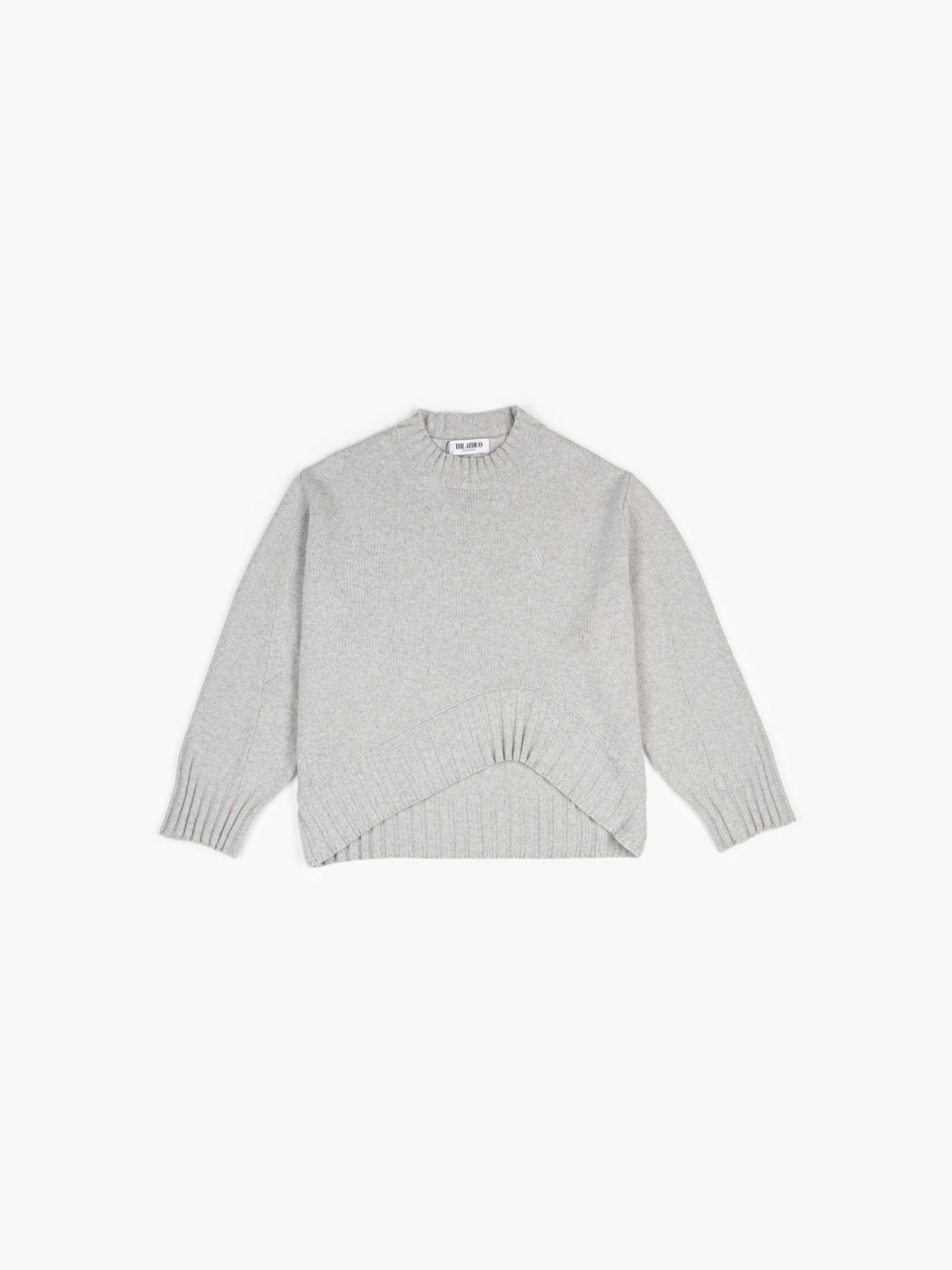 The Attico Waved Hem Pullover Light Grey