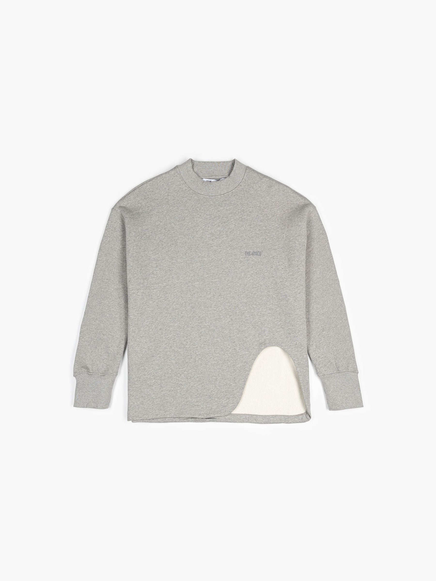 The Attico Waved Hem Sweatshirt Light Grey Melange