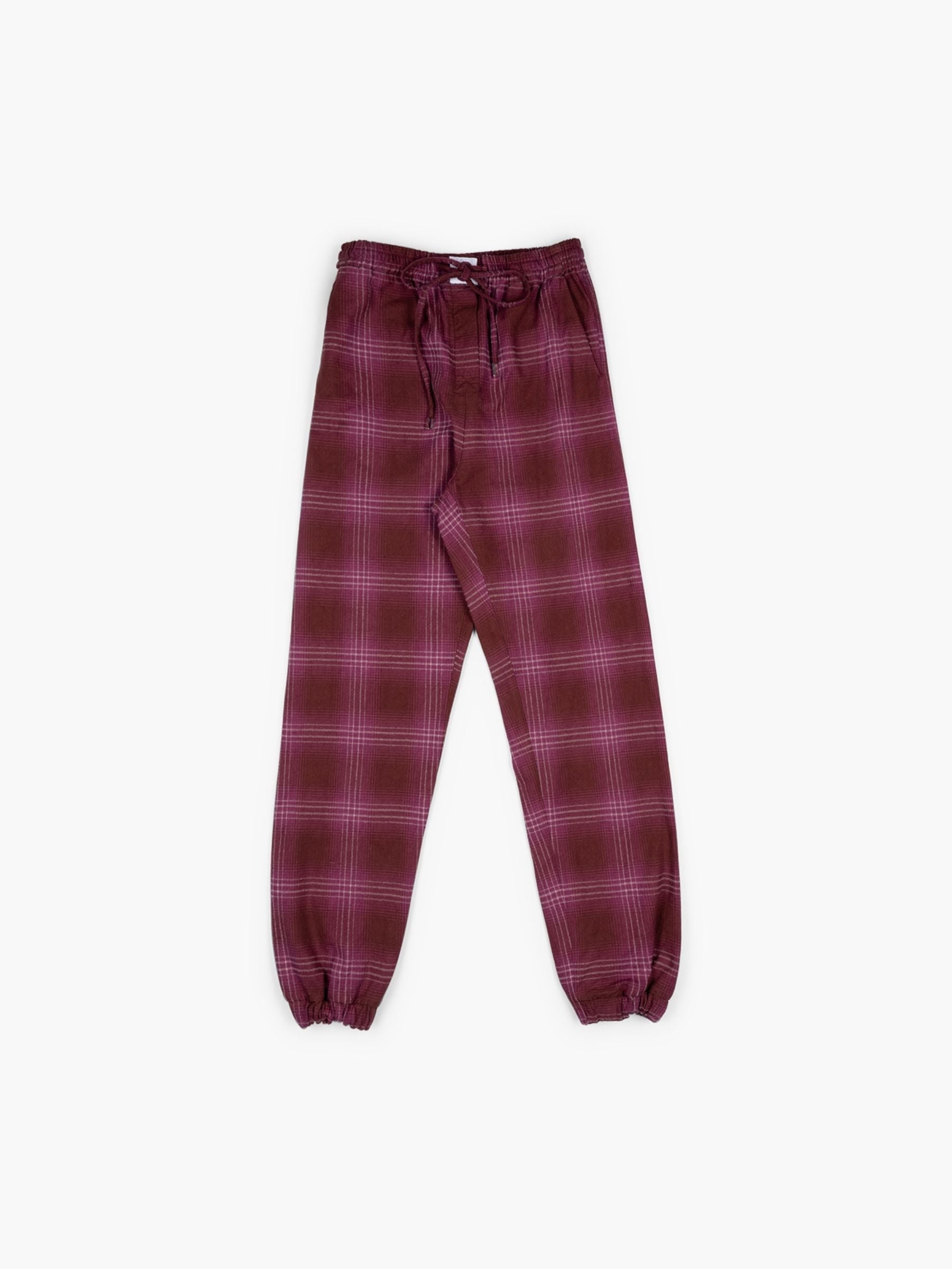 The Attico Wool Cotton Check Pant Burgundy