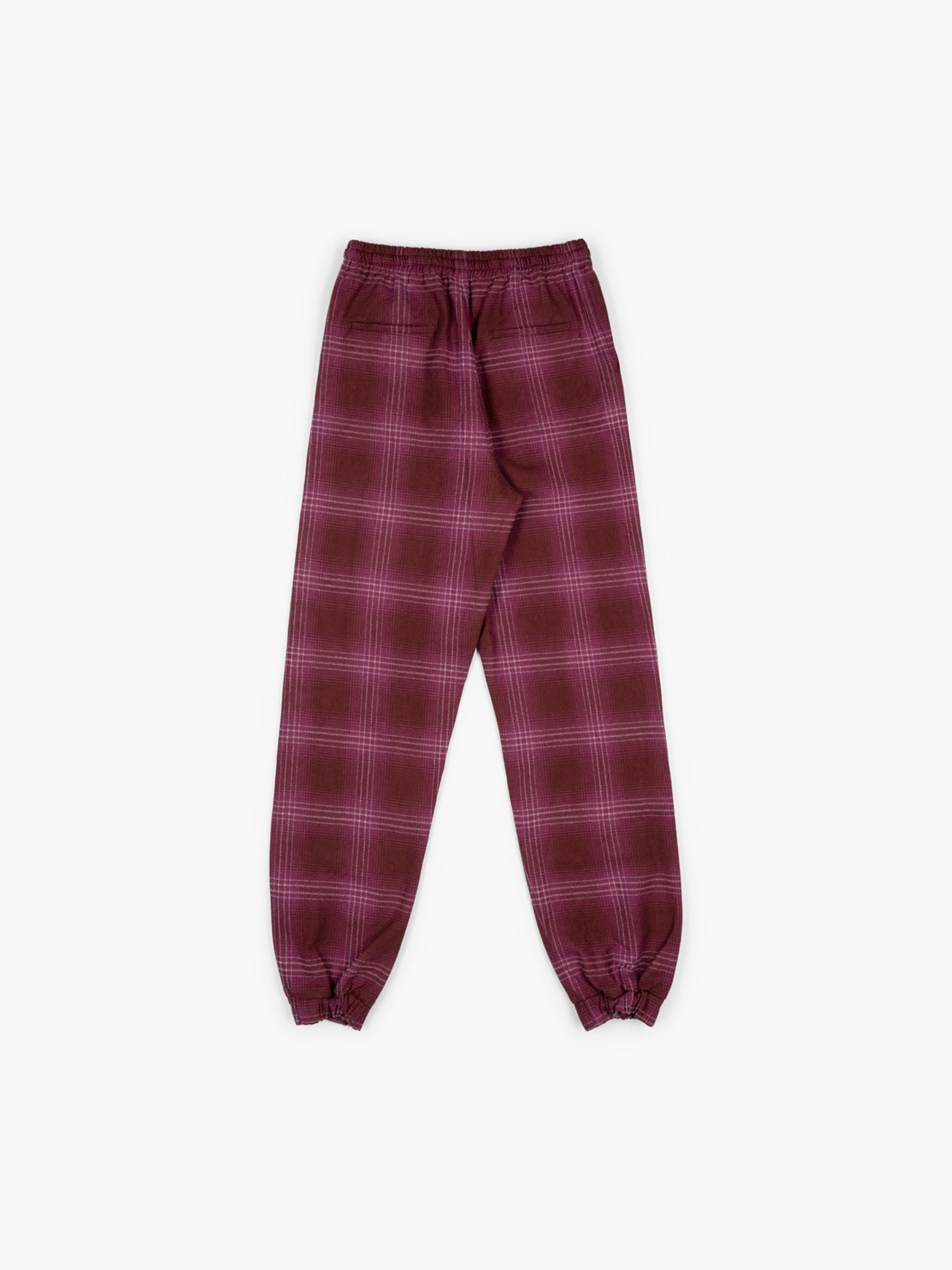 The Attico Wool Cotton Check Pant Burgundy