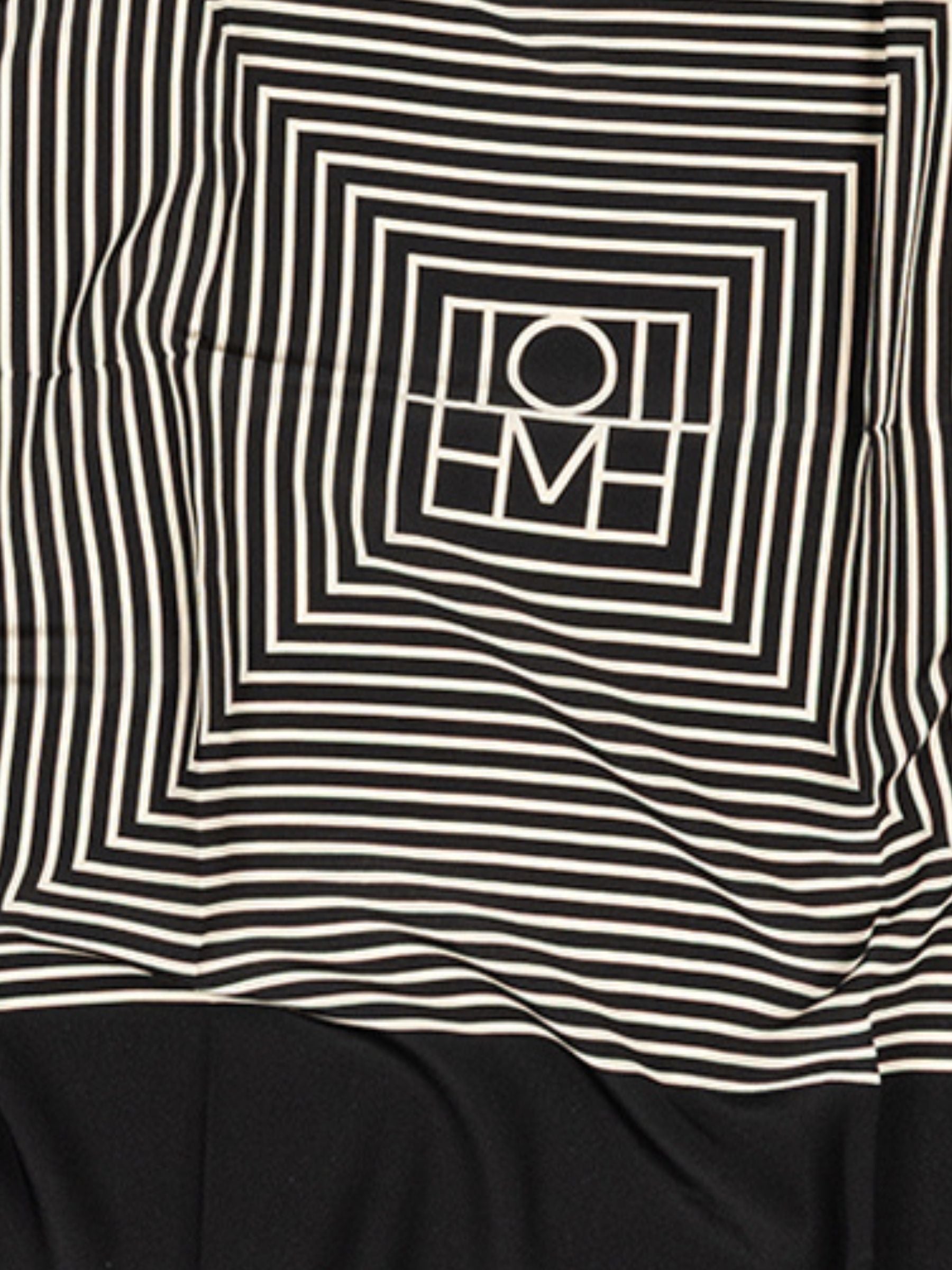 Toteme Centered Monogram Silk Scarf Black