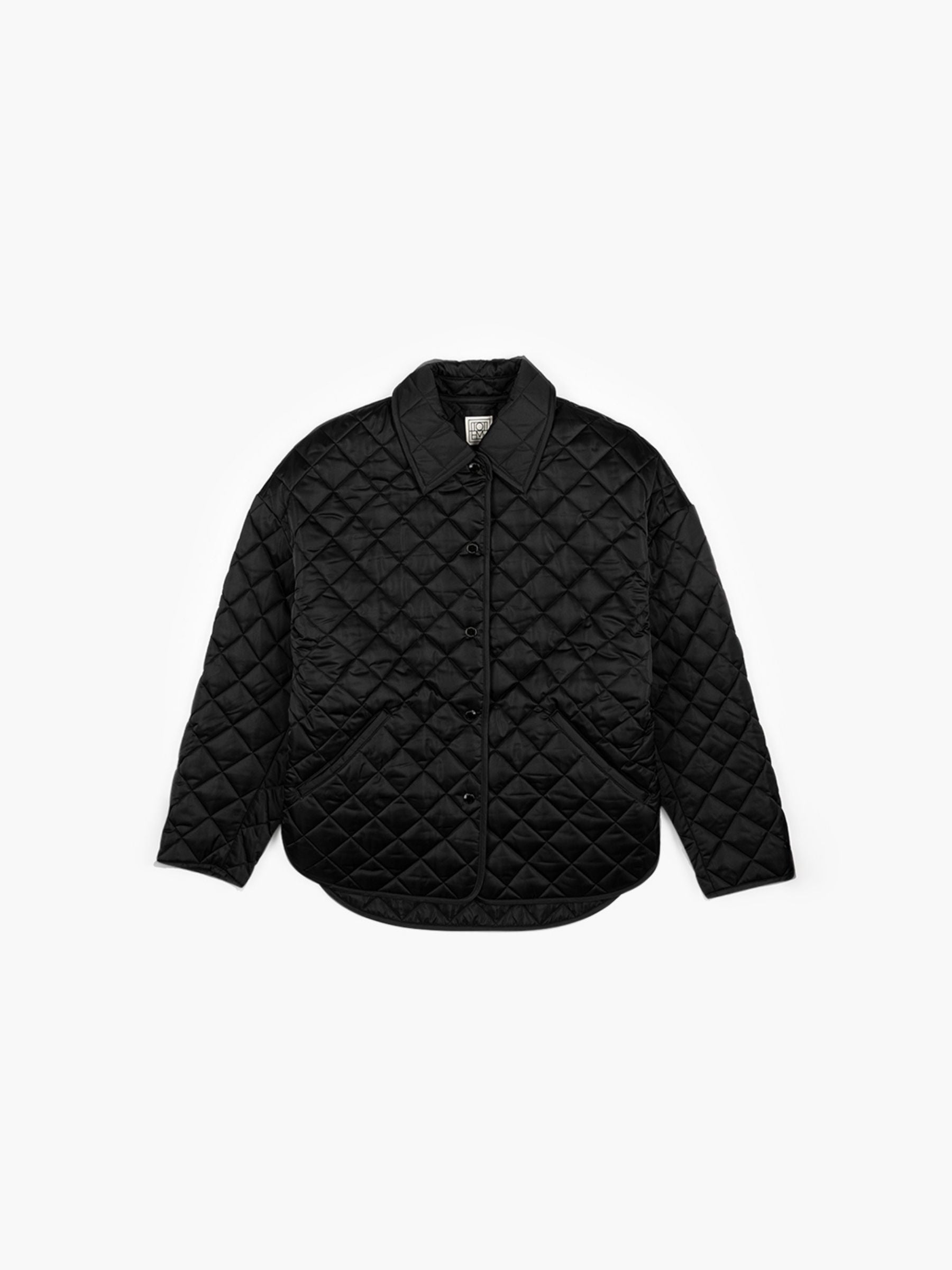 Toteme Collared Quilted Jacket Black
