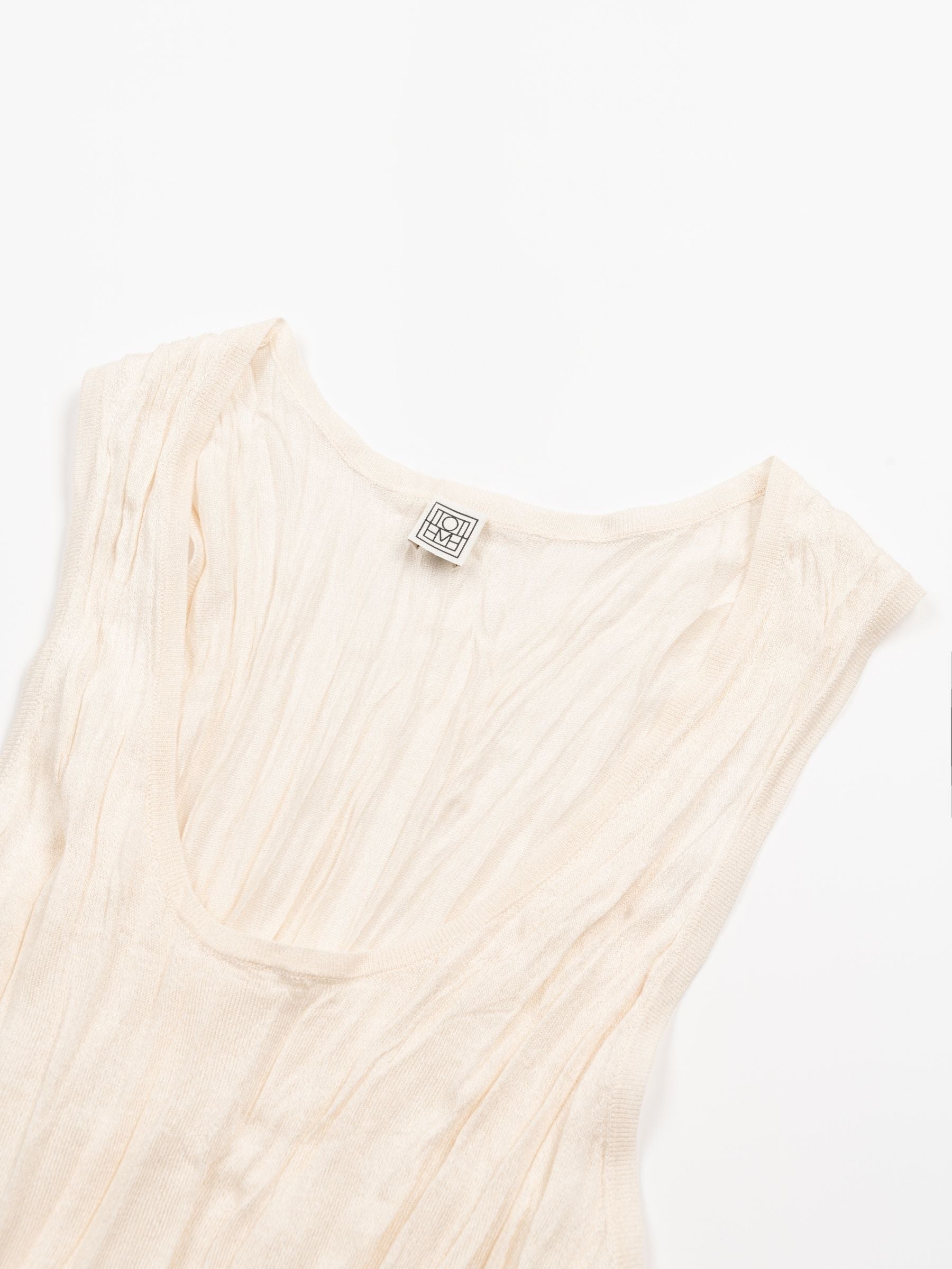 Toteme Crinkled Knit Tank Top Pale Apricot