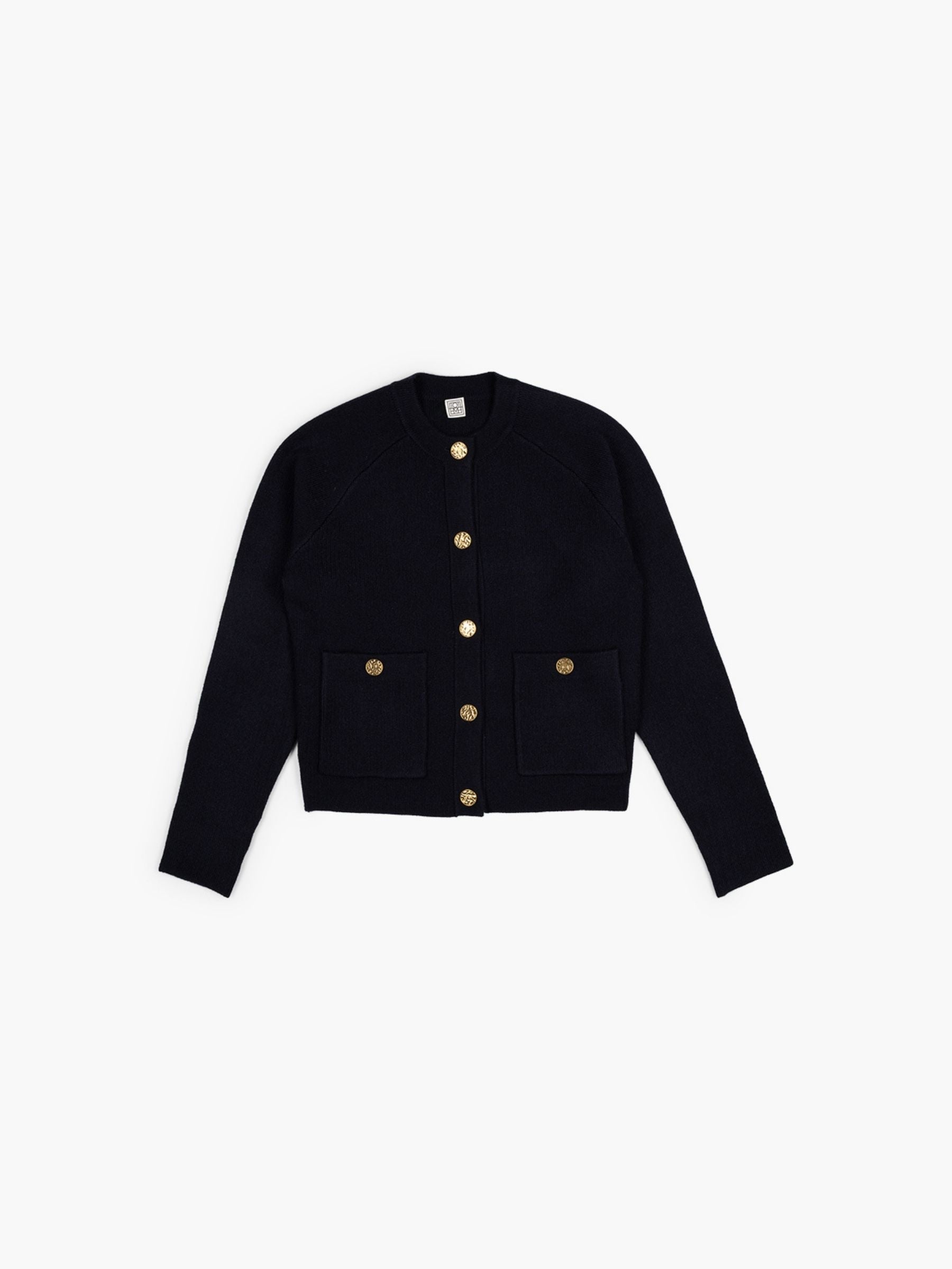 Toteme Hammered Button Cardigan Navy