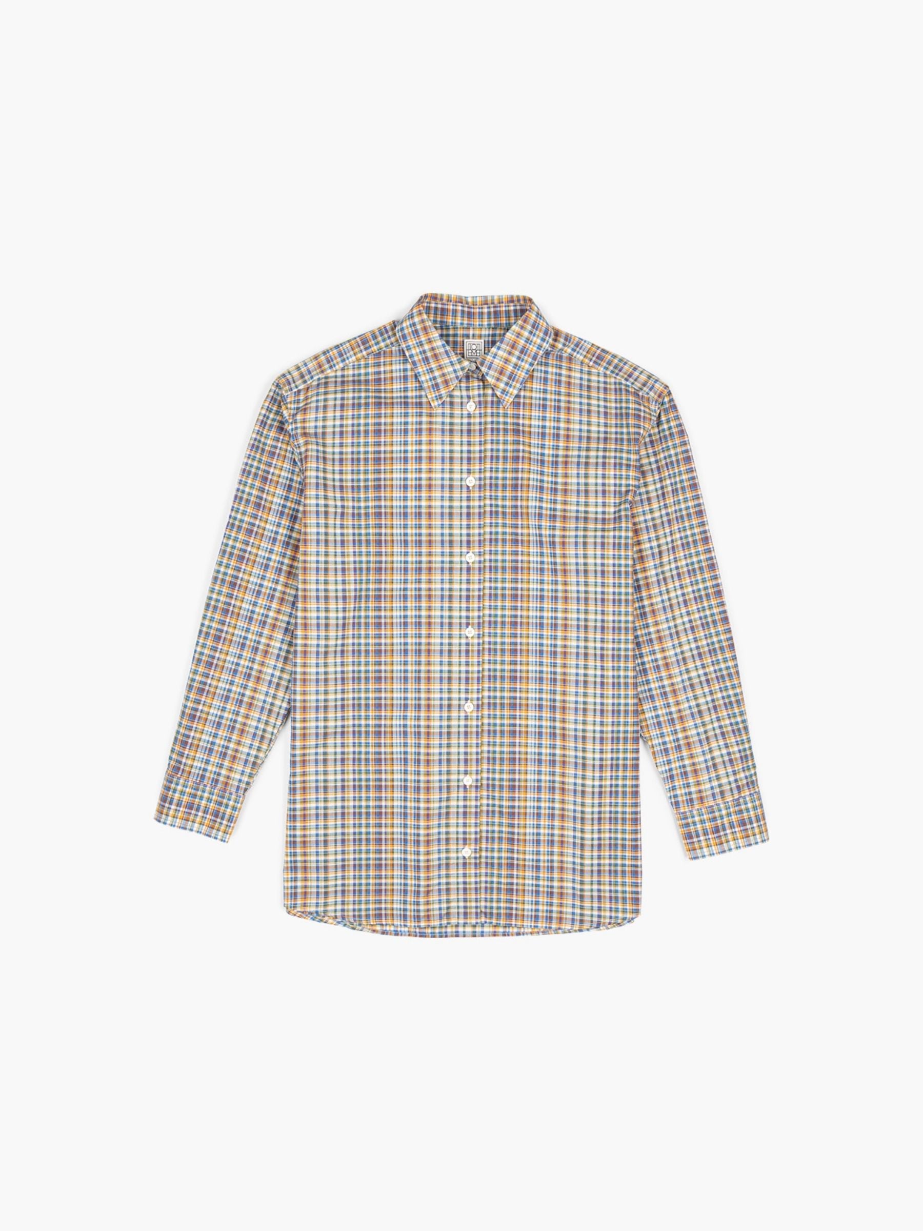 Toteme Monogram Classic Check Shirt Blue Orange
