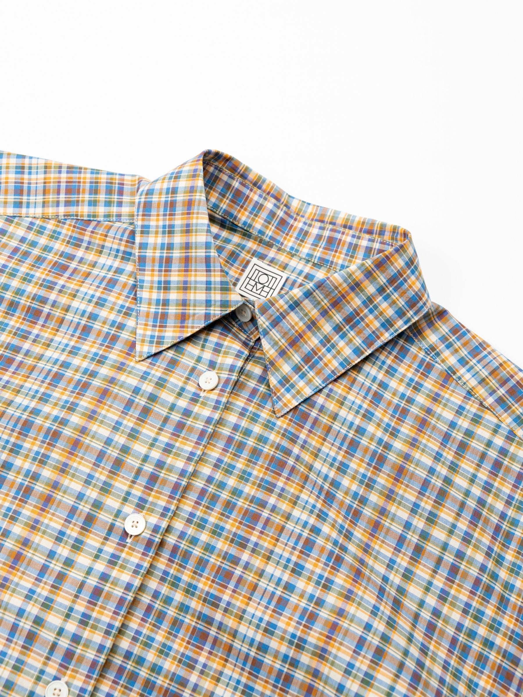 Toteme Monogram Classic Check Shirt Blue Orange