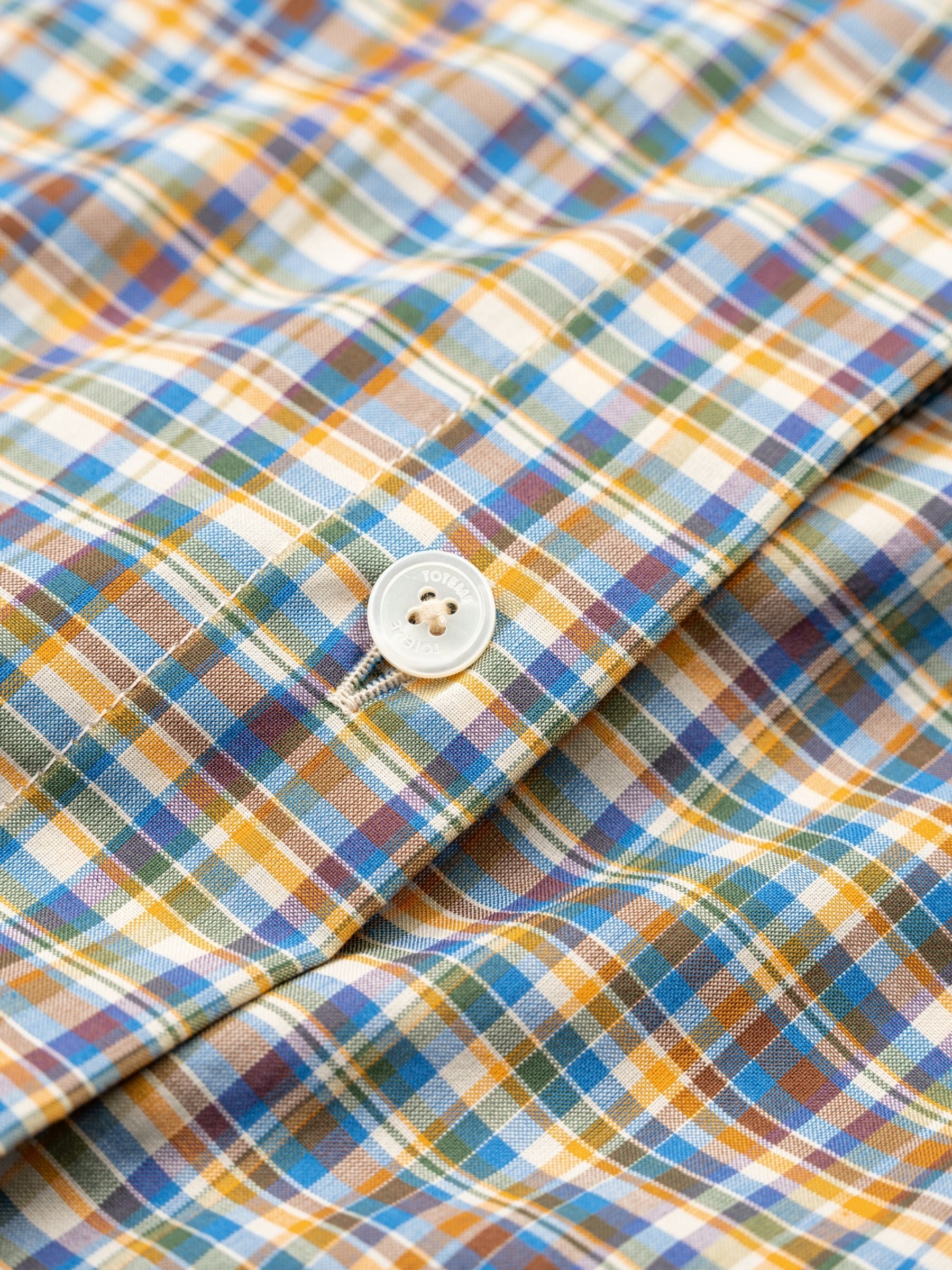Toteme Monogram Classic Check Shirt Blue Orange