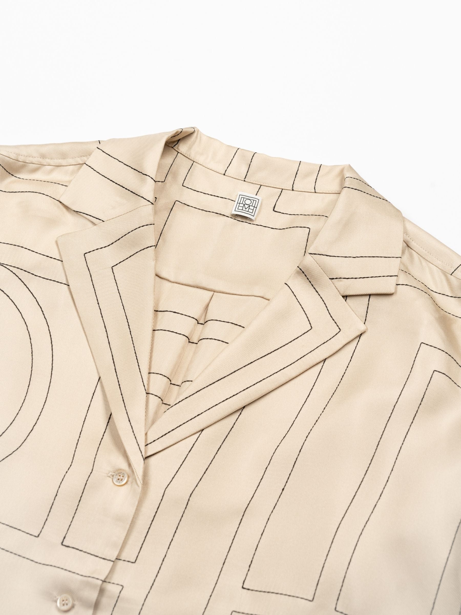 Toteme Monogram Silk Pj Blouse Ivory
