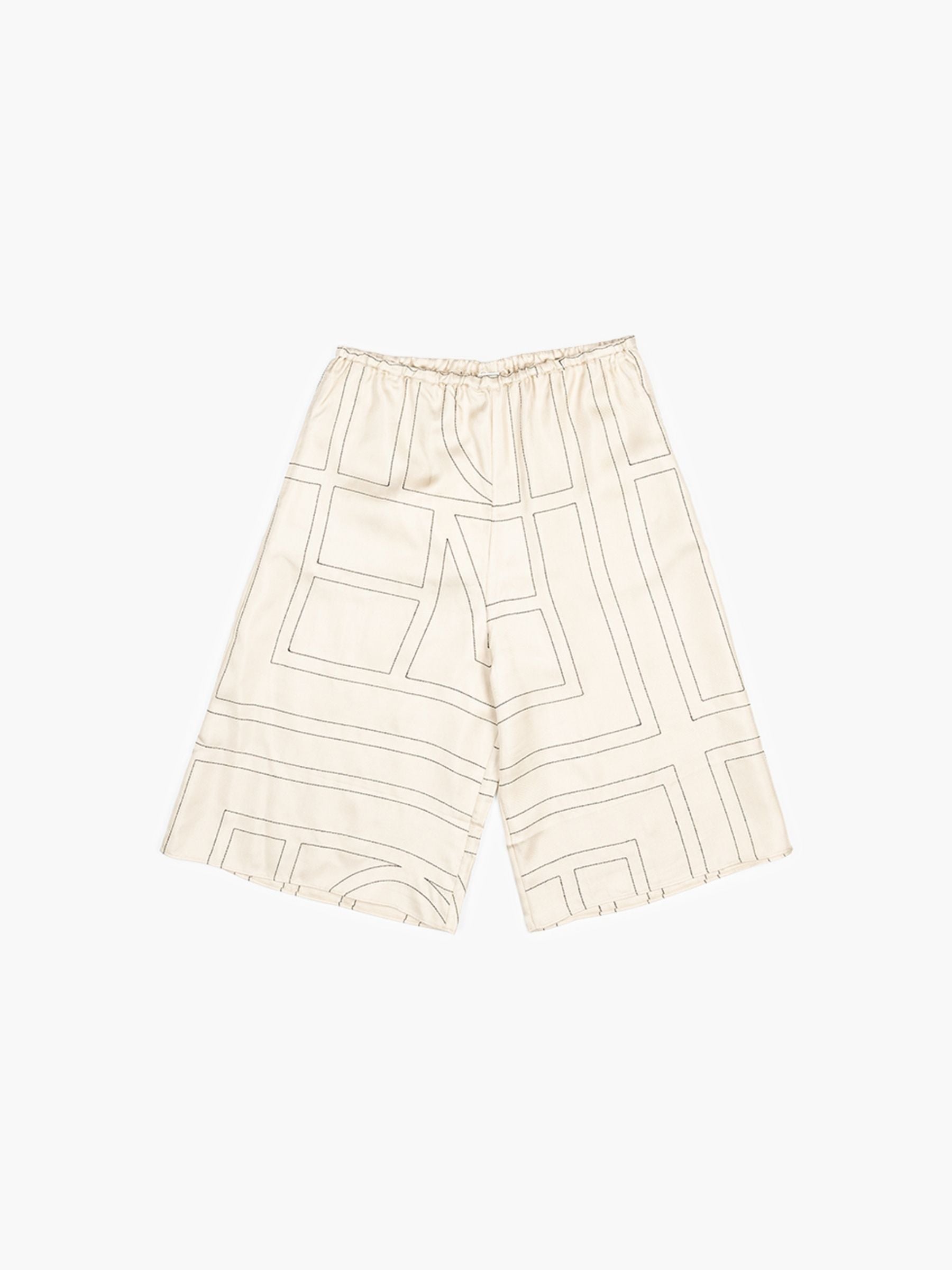 Toteme Monogram Silk Pj Culotte Ivory