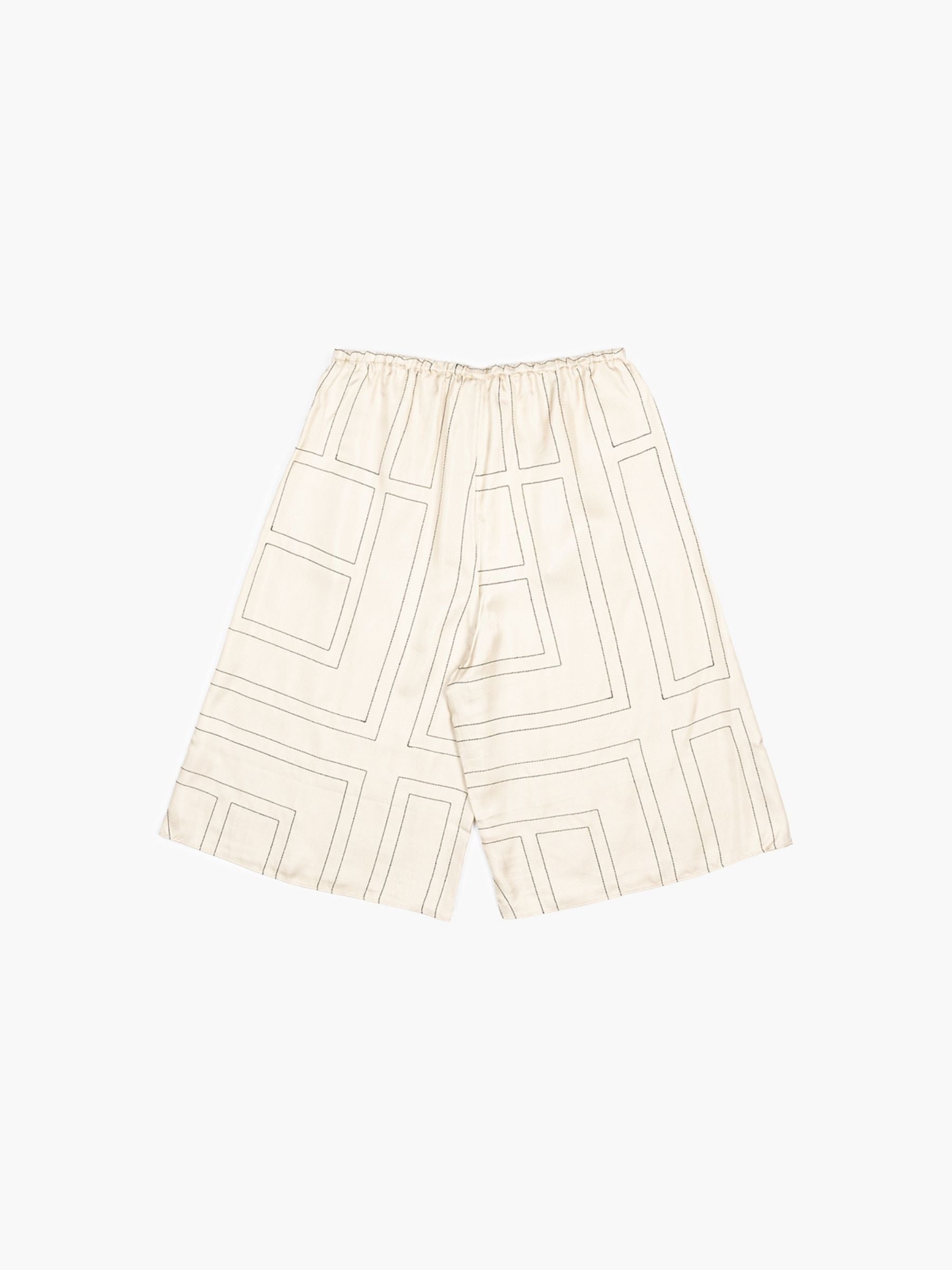 Toteme Monogram Silk Pj Culotte Ivory