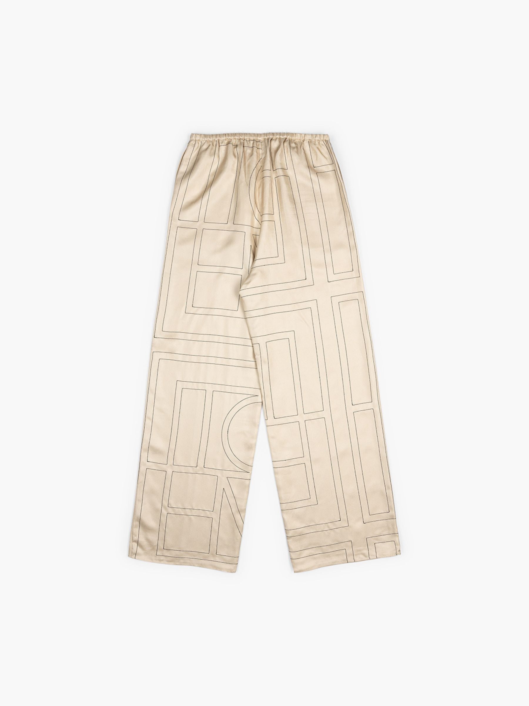 Toteme Monogram Silk Pj Pants Ivory