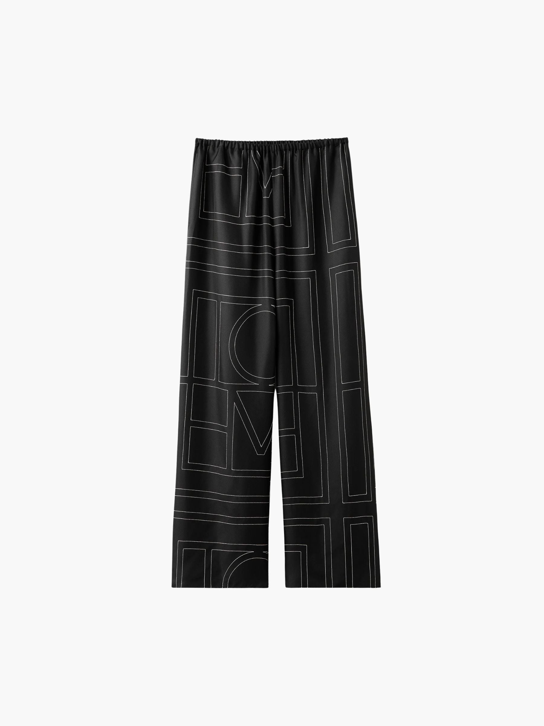 Toteme Monogram Silk Pj Pants Black