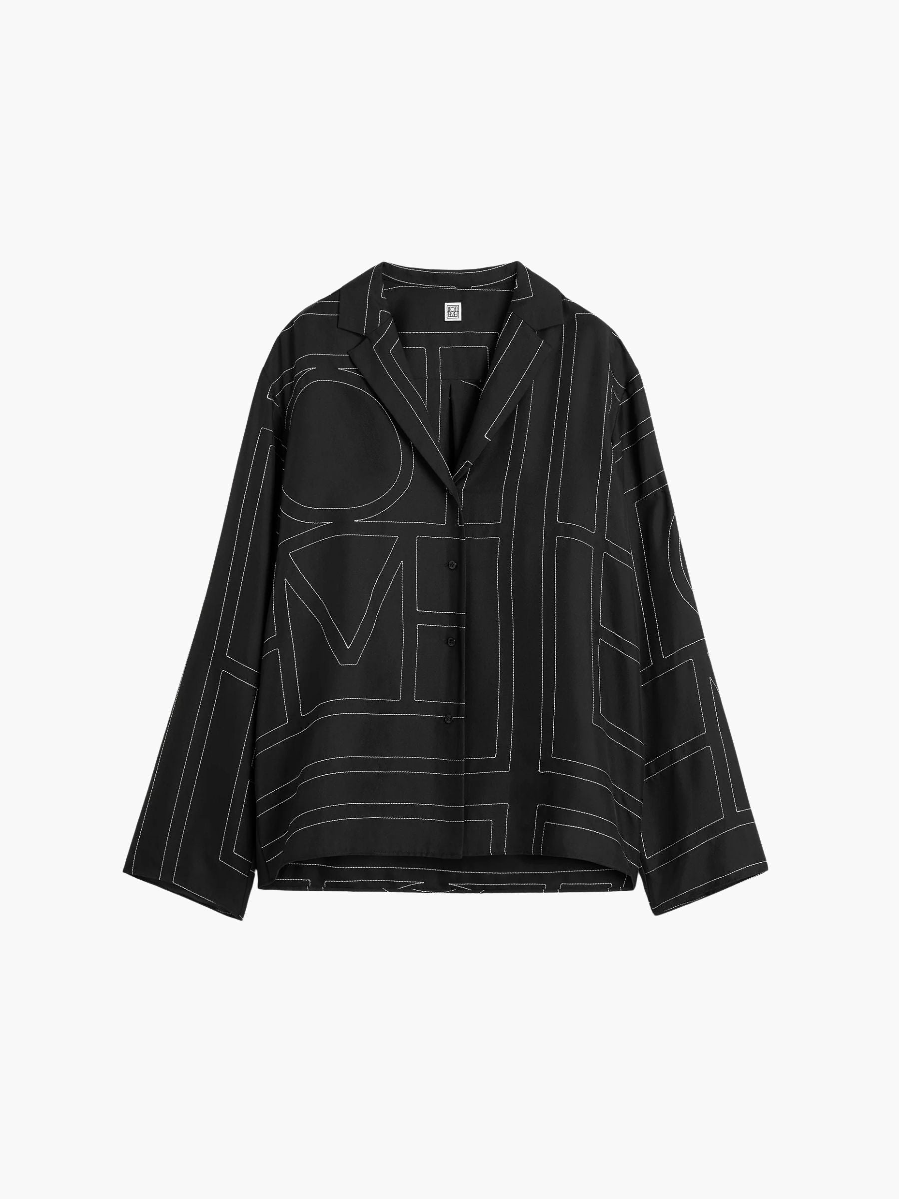 Toteme Monogram Silk Pj Blouse Black