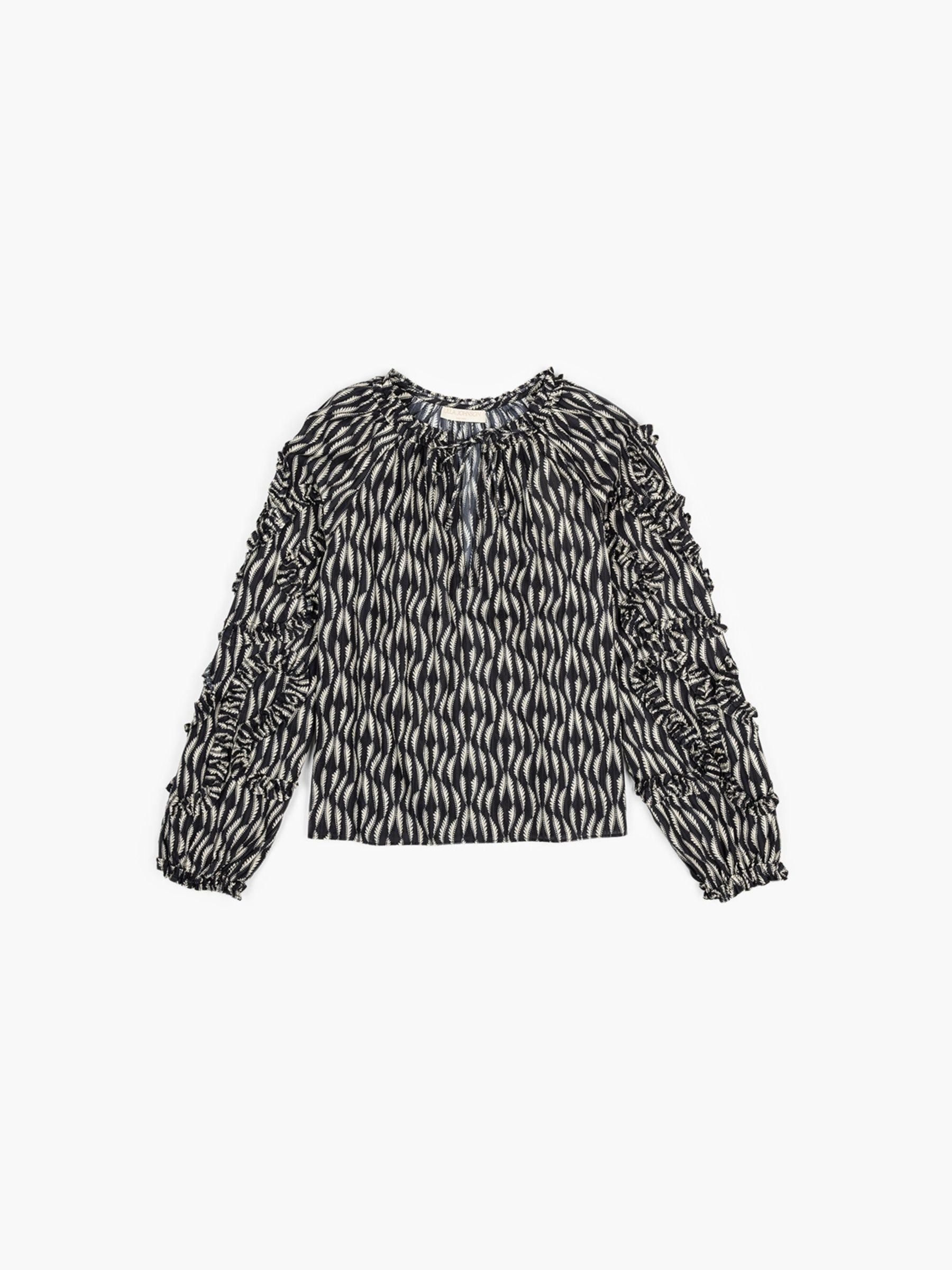 Ulla Johnson Azrou Cotton Long Sleeve Blouse Graphite