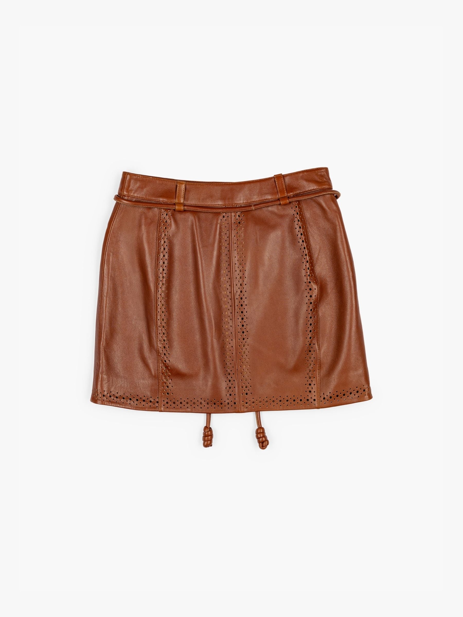 Ulla Johnson Luna Leather Mini Skirt Wenge