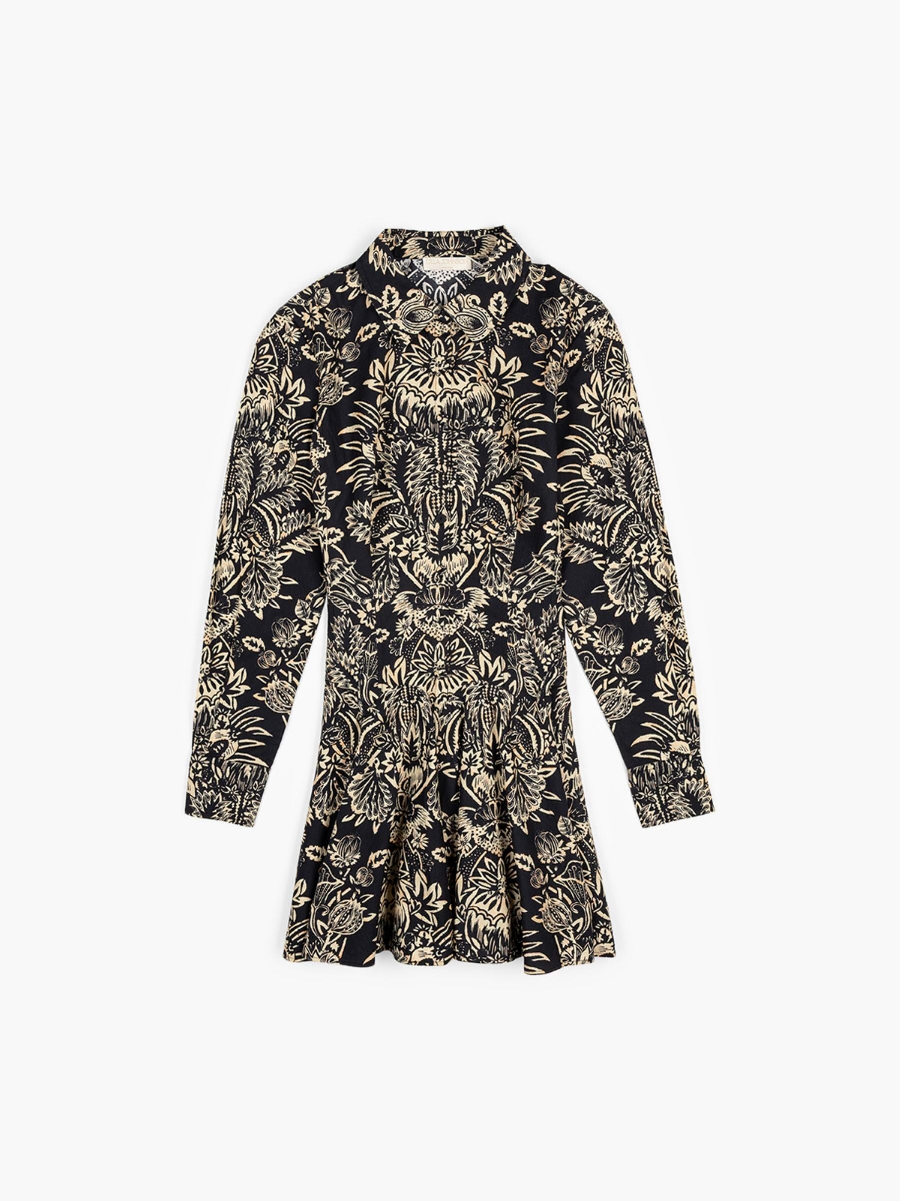 Ulla Johnson Taliah Long Sleeve Mini Dress Noir Flora