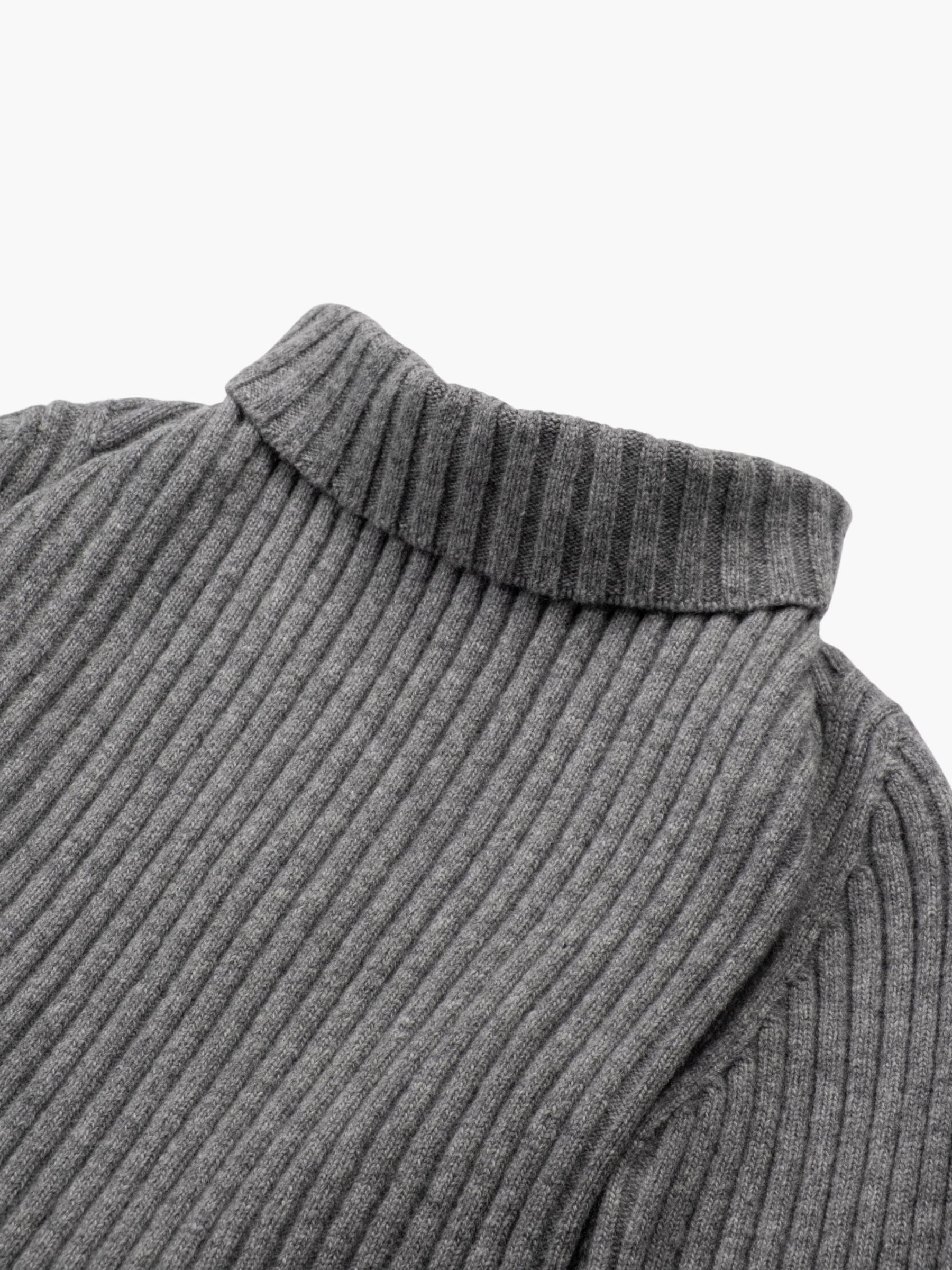 Victoria Beckham Draped Rib Jumper Grey Melange