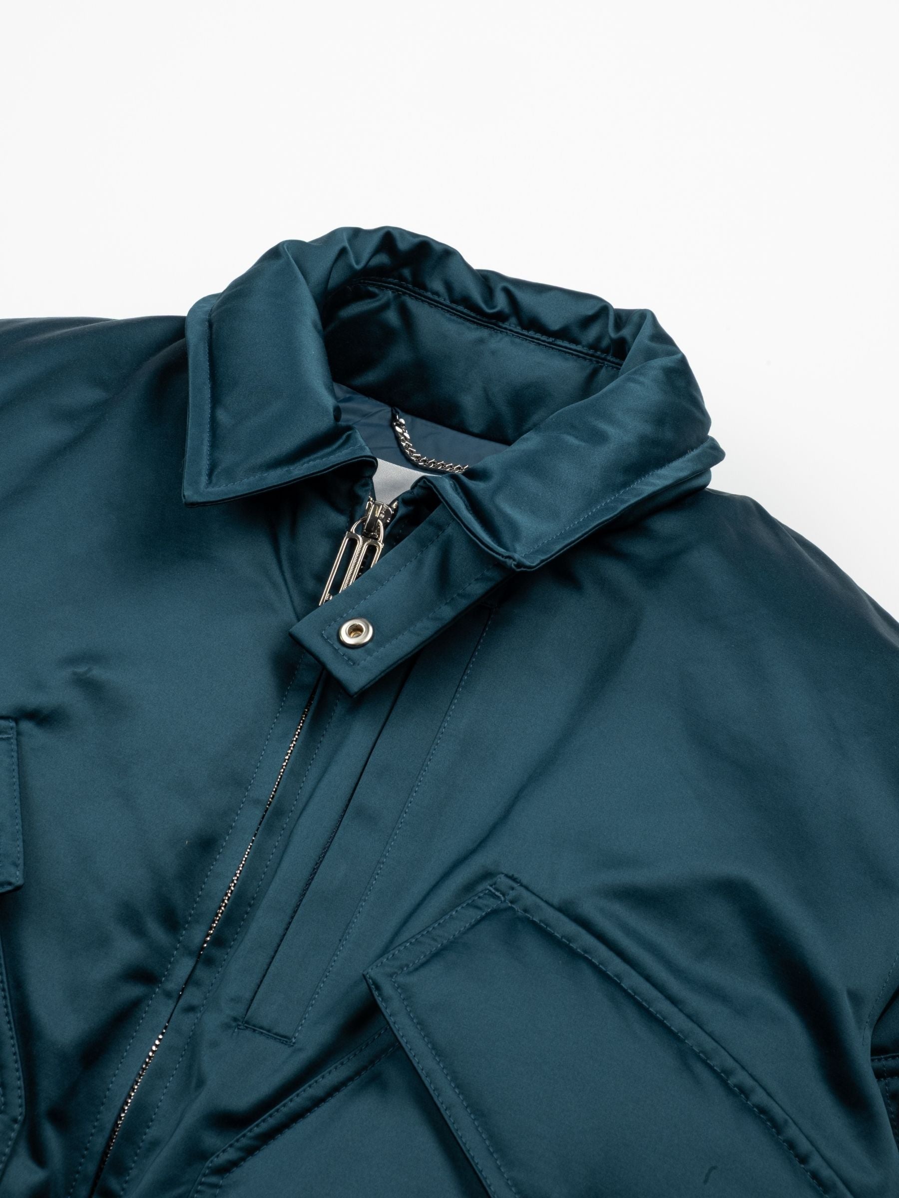 Victoria Beckham Padded Bomber Jacket Dark Teal