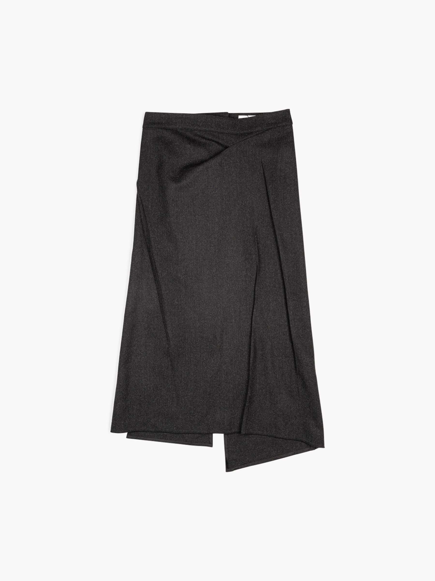 Victoria Beckham Pressed Tailored Skirt Dark Grey Melange