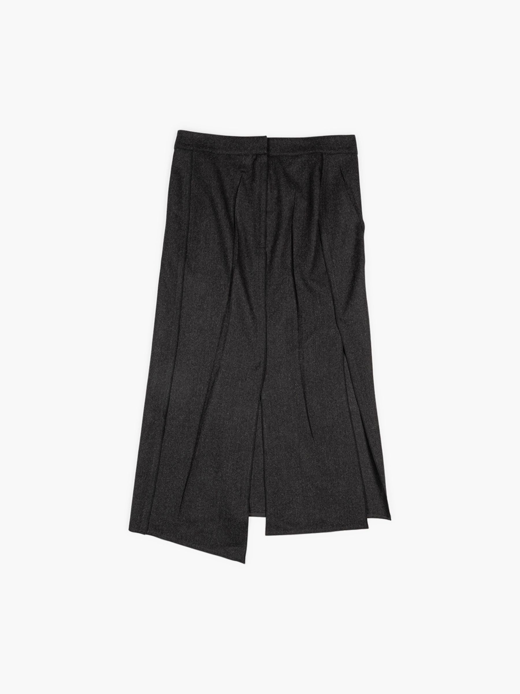 Victoria Beckham Pressed Tailored Skirt Dark Grey Melange