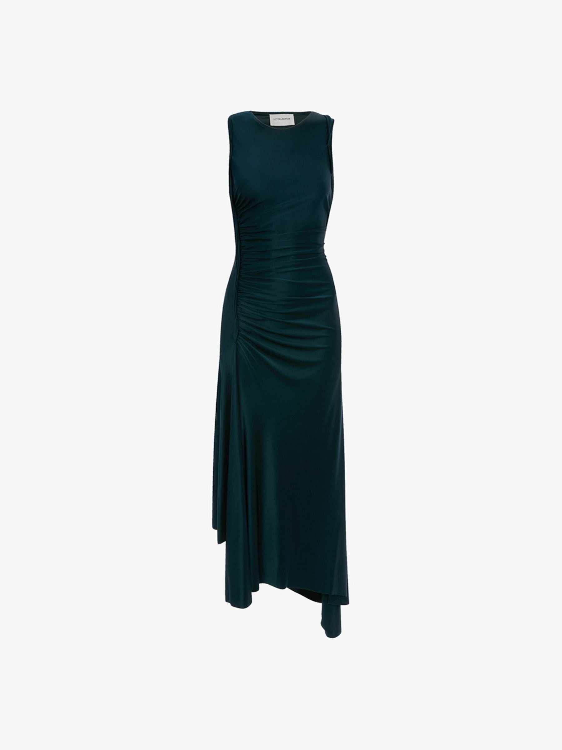 Victoria Beckham Sleeveless Twist Detail Dress Dark Teal