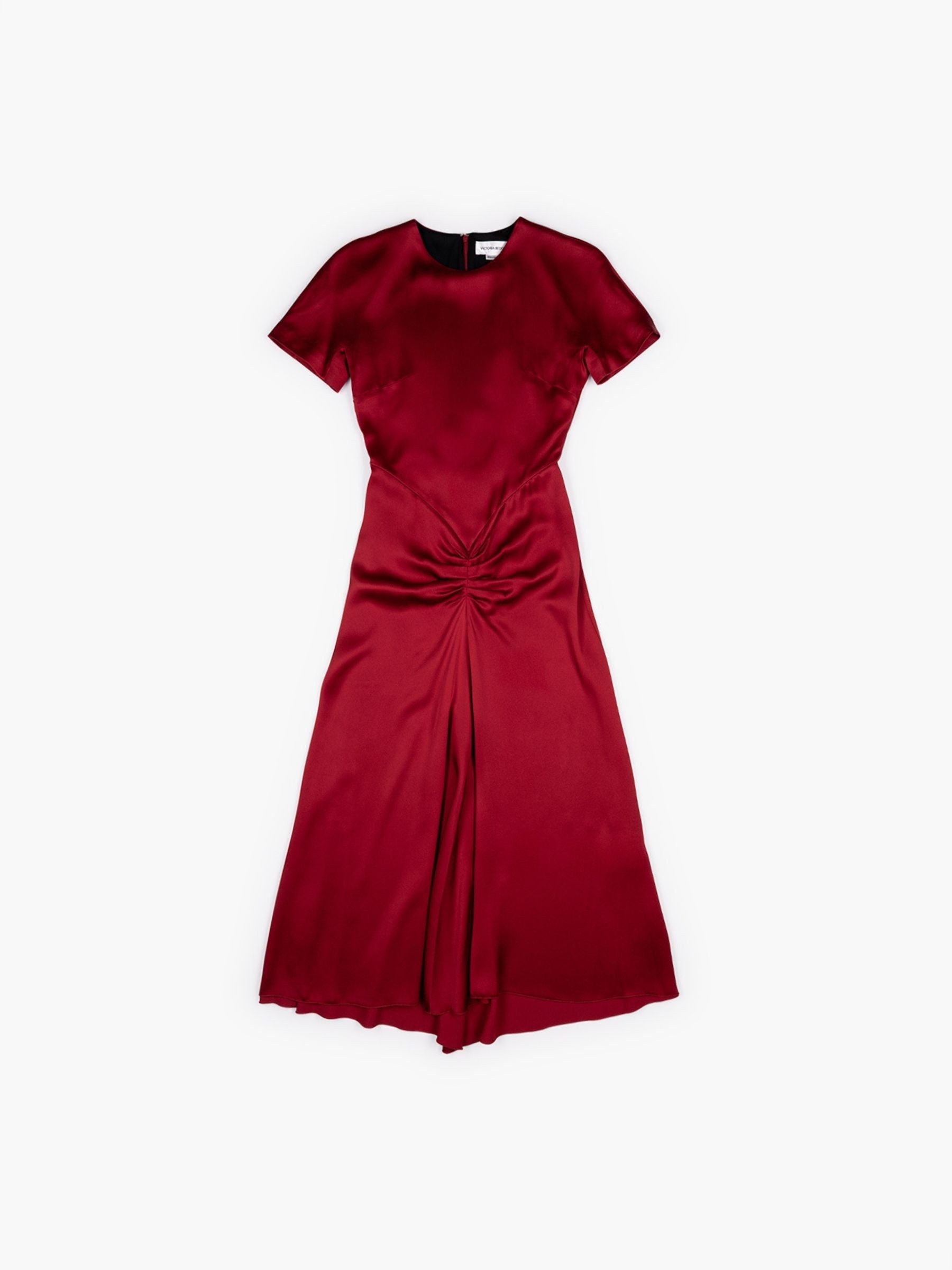 Victoria Beckham Gathered Detail T-Shirt Midi Dress Rose