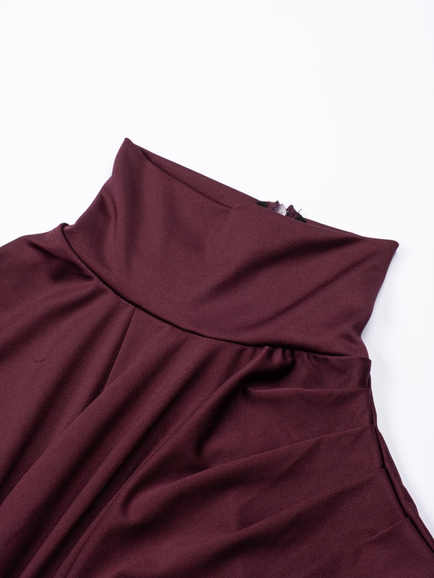 Victoria Beckham Twist Detail High Neck Midi Dress Merlot