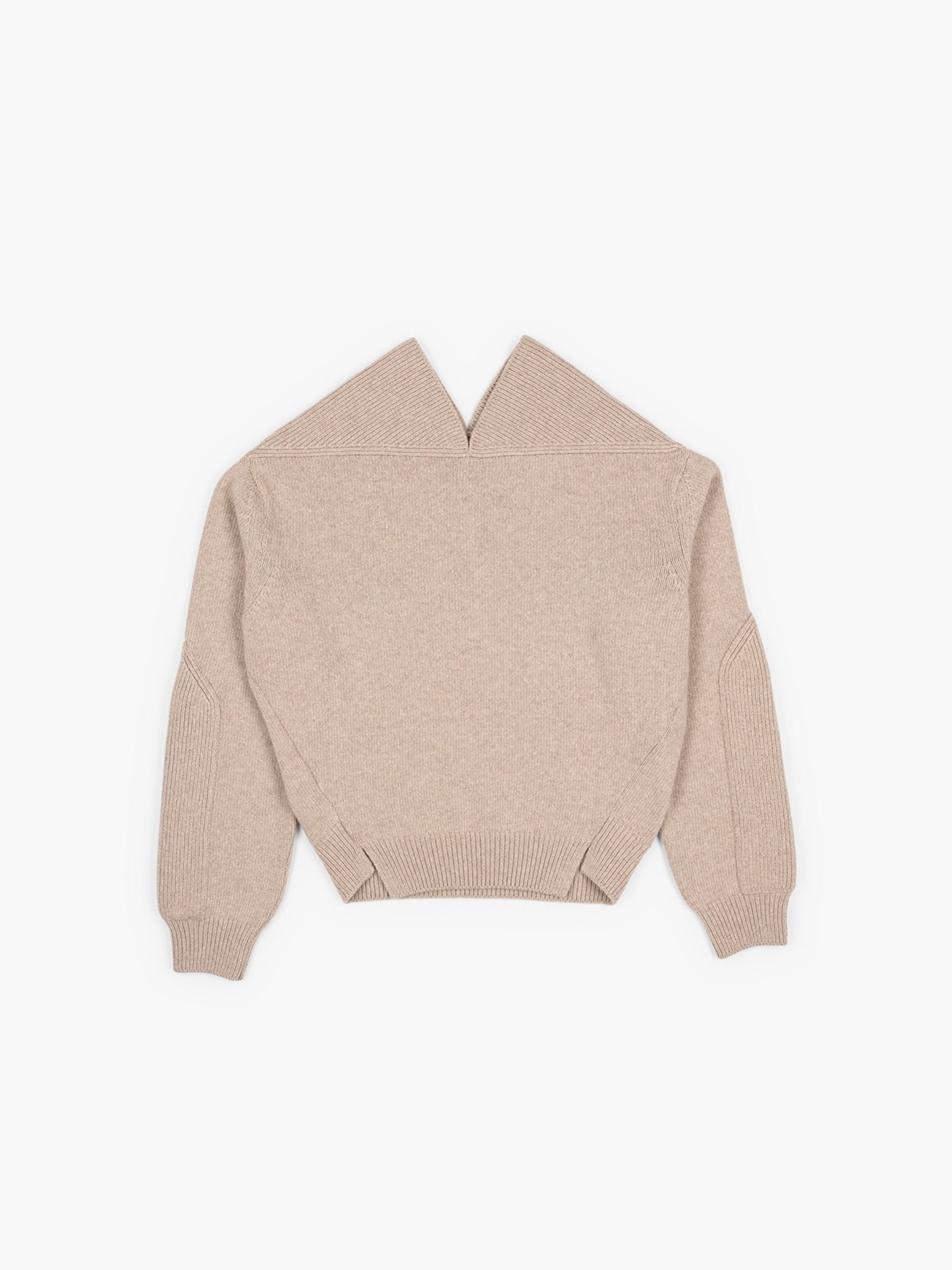 Victoria Beckham V Neck Yoke Pullover Sand