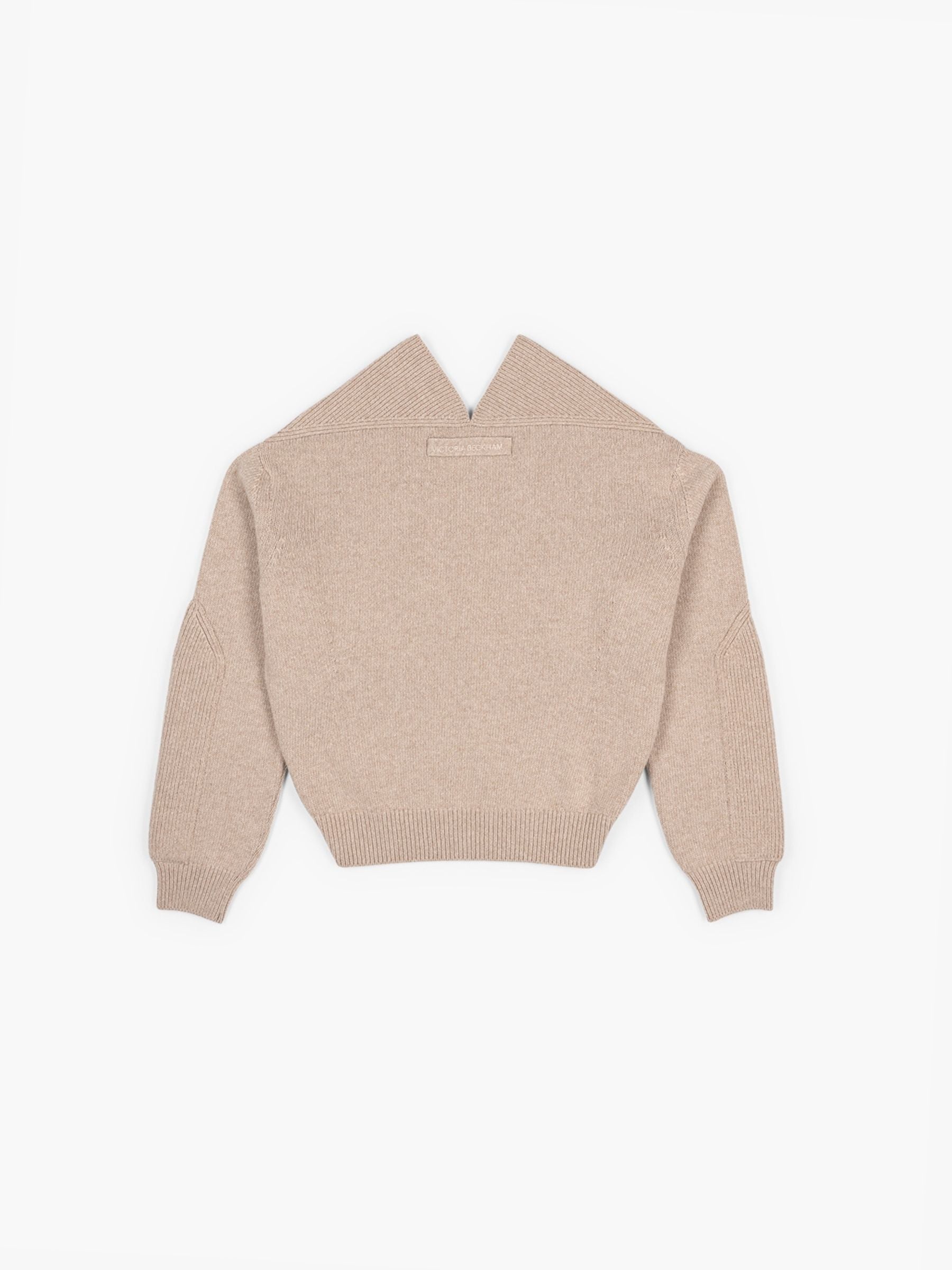 Victoria Beckham V Neck Yoke Pullover Sand