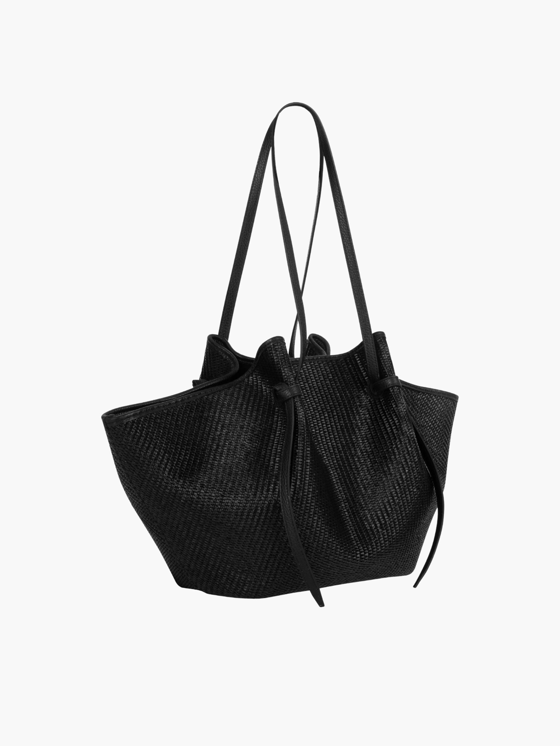 Yuzefi Large Mochi Woven Raffia Black