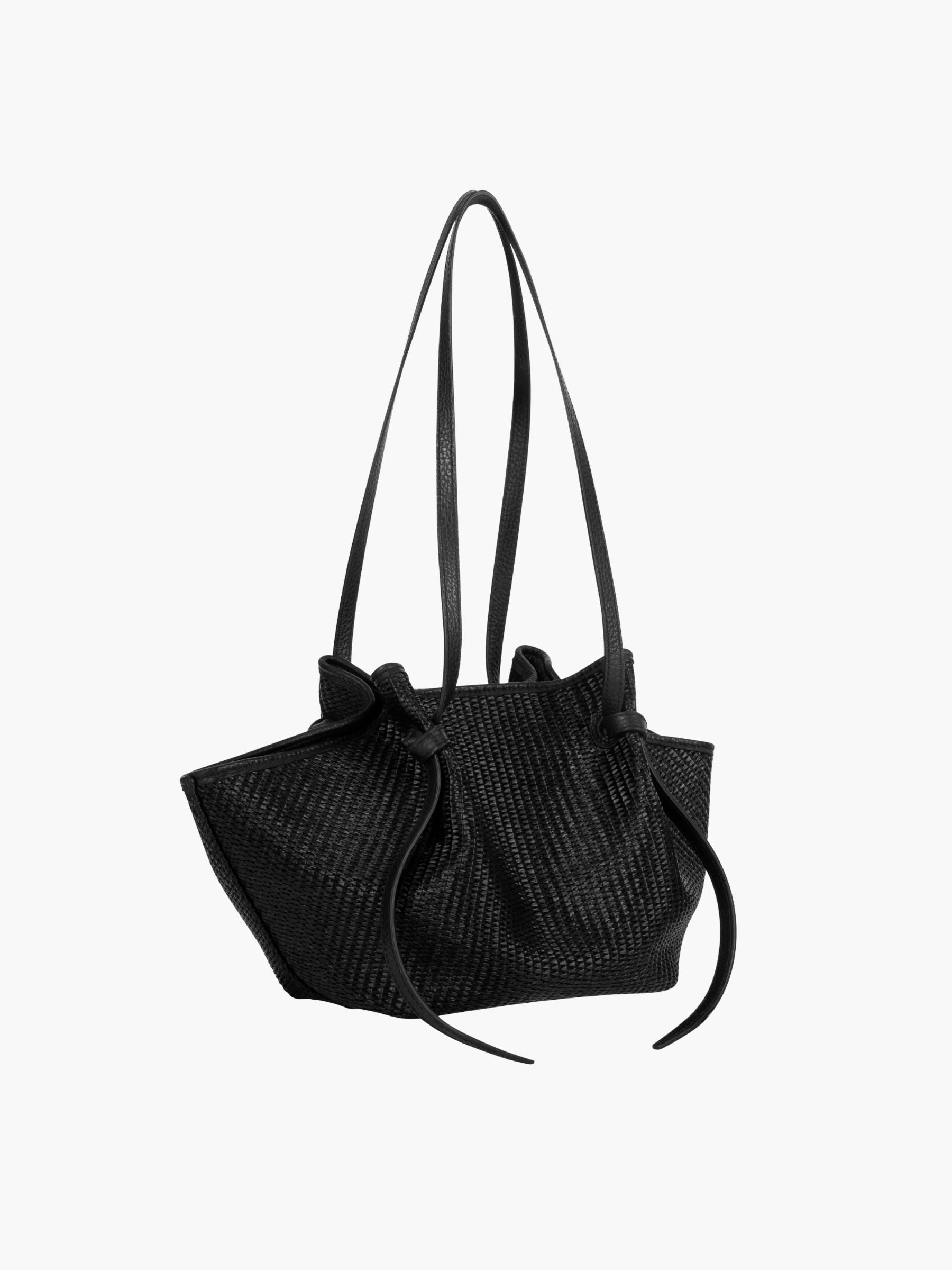 メル子YUZEFI / MOCHI WOVEN RAFFIA バッグ XL Yuzefi Mochi Woven Raffia Black